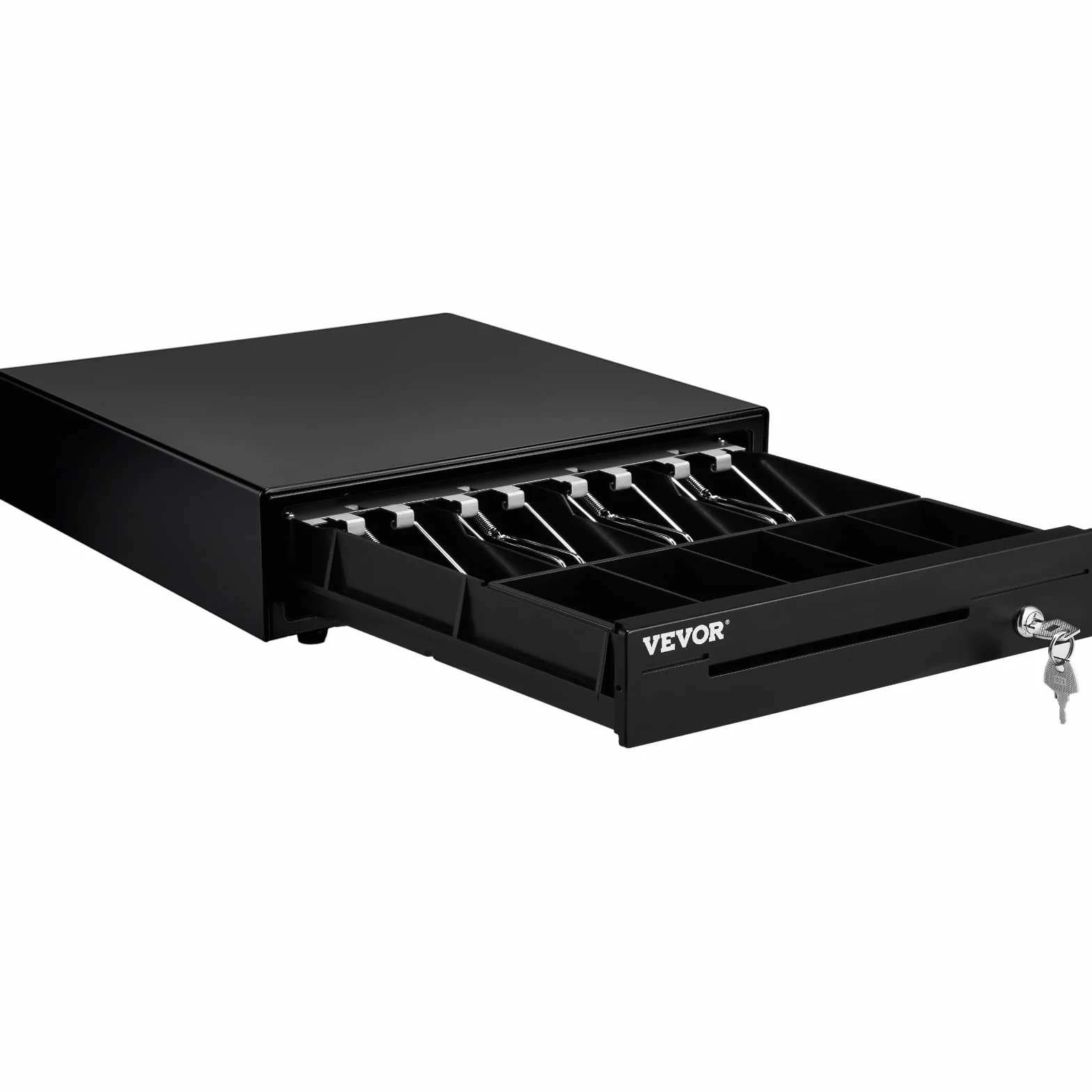 VEVOR Tiroir-Caisse Enregistreuse 33,6 cm Manuel Automatique 4 Billets 5 Pièces RJ11 RJ12 POS