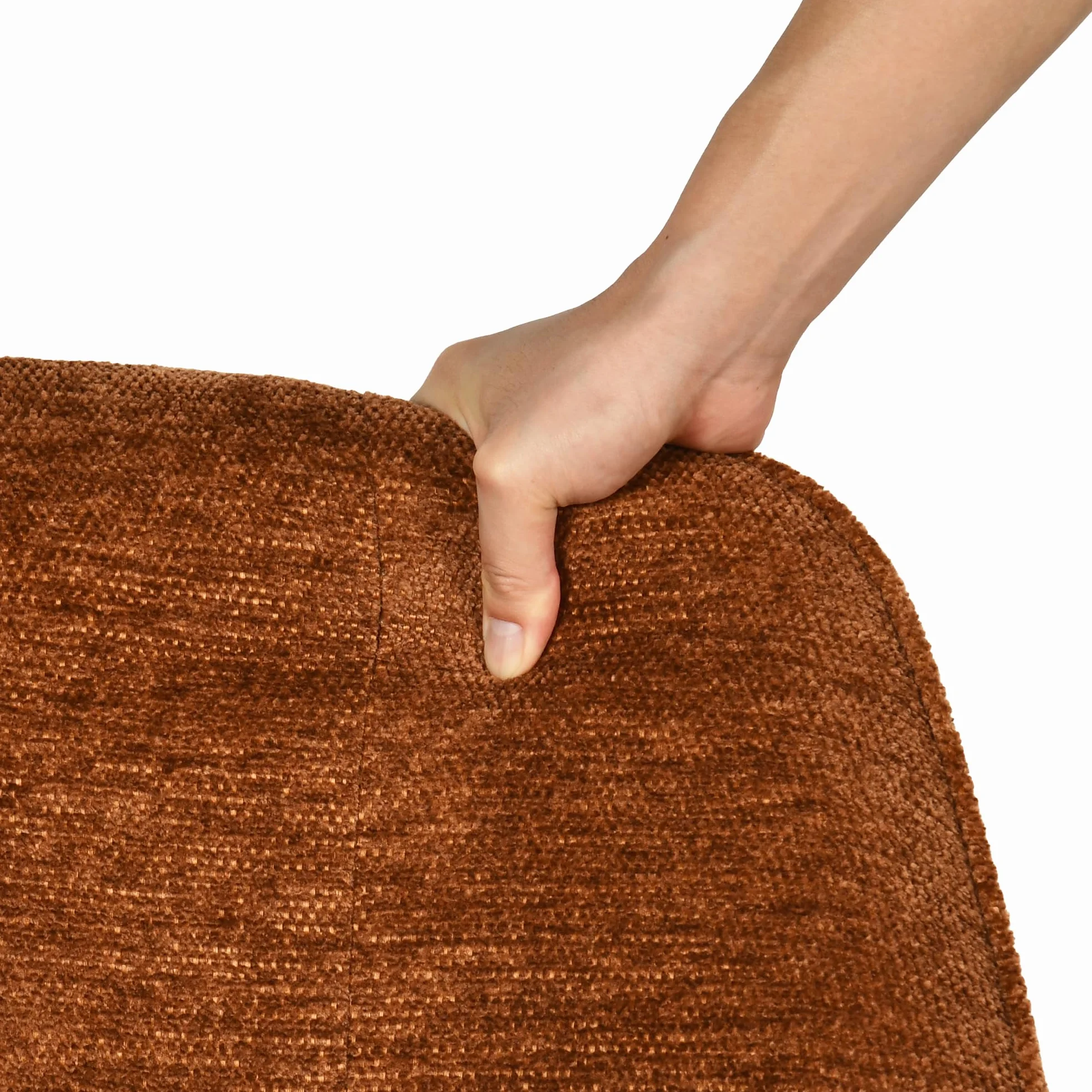 Meuble Cosy Chaise d’Accueil Confortable en Tissu Chenille, Fauteuil de Réception avec Coussin Épais 10 cm, Pieds Métal Stables, Style Élégant, Caramel