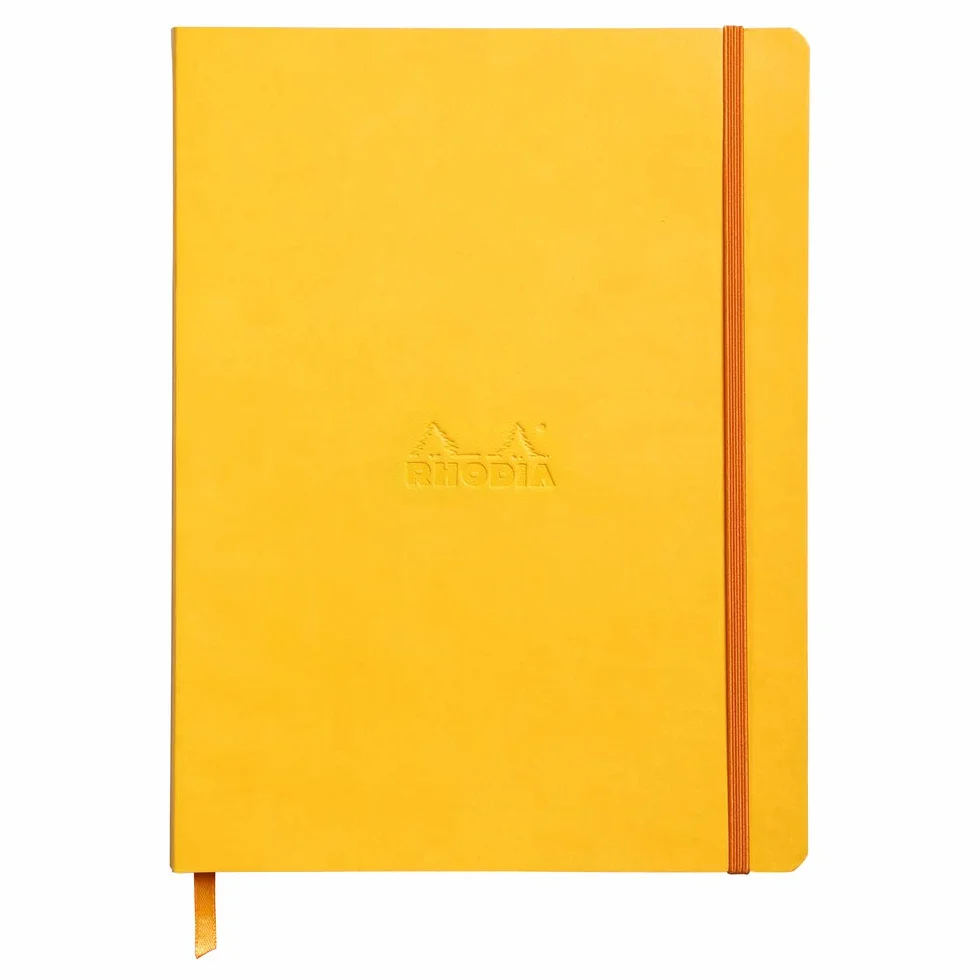 Rhodia Rhodiarama Cahier Souple Ligné 19 x 25 cm 160 Pages Papier Clairefontaine Ivoire 90 g/m² Couverture Simili Cuir