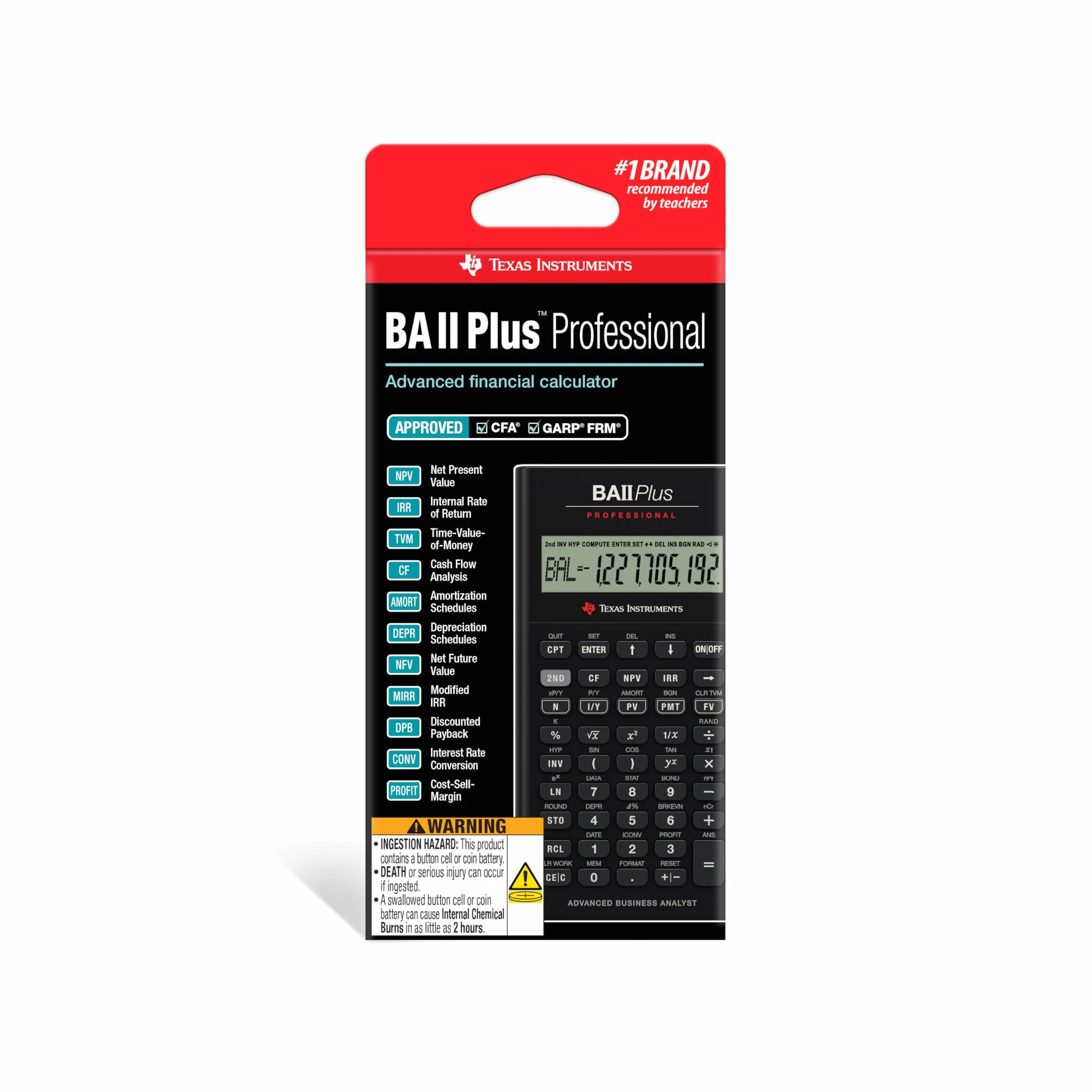 Texas Instruments BA II Plus Professional Calculatrice financière