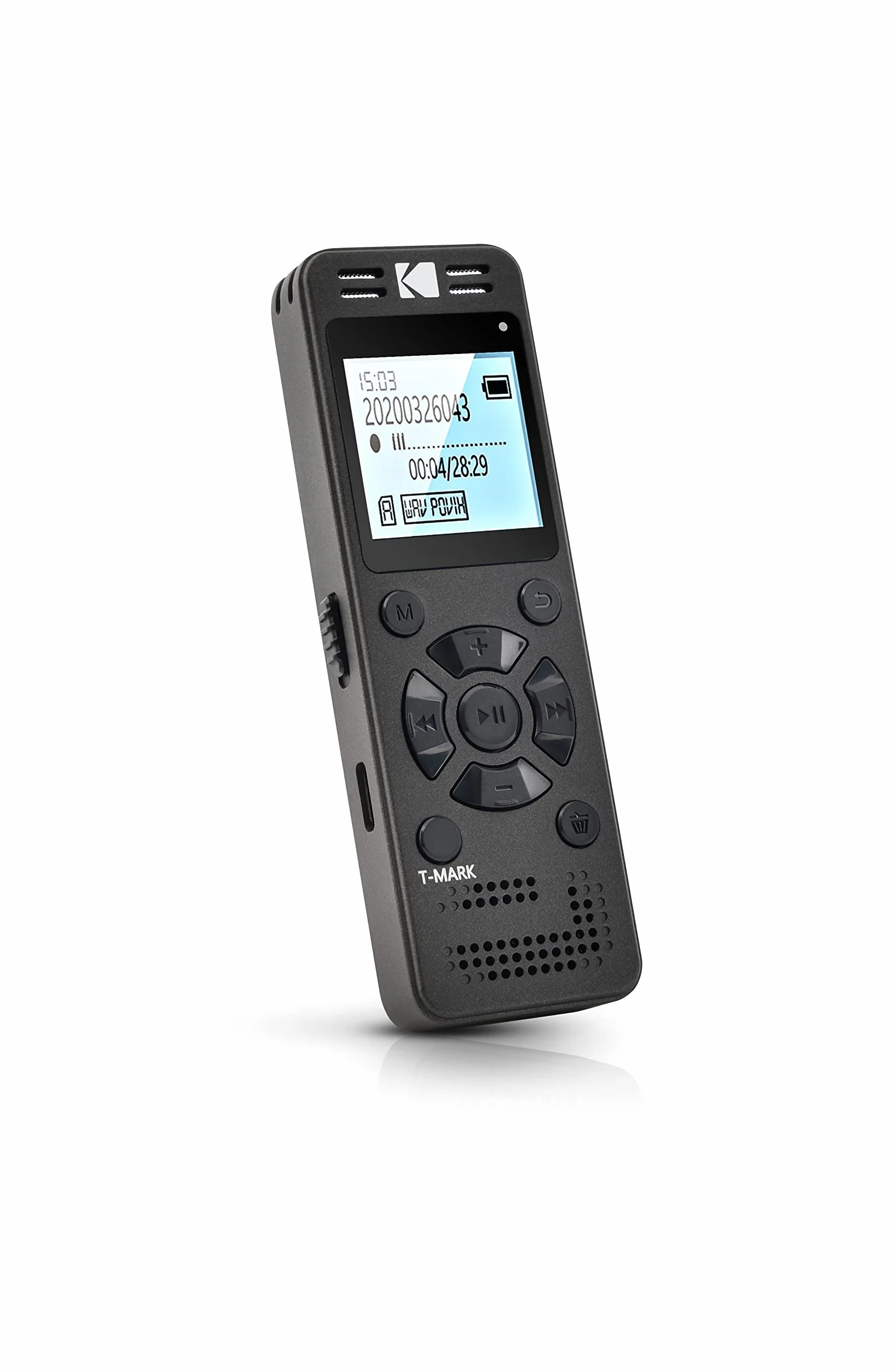 Kodak VRC350 Enregistreur Vocal Haute Intensité Mini Dictaphone Rechargeable Commande Vocale Batterie Lithium Lecteur MP3