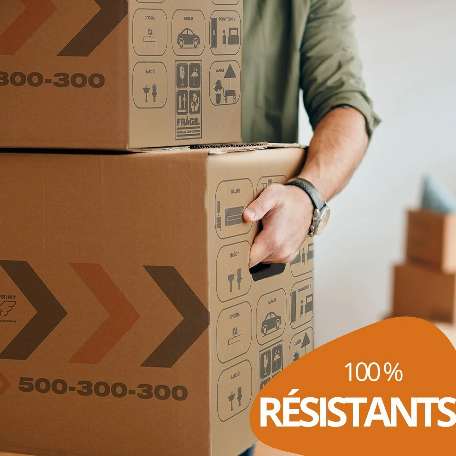 Cartons de déménagement renforcés 50x30x30 cm Certifié FSC Lot de 20