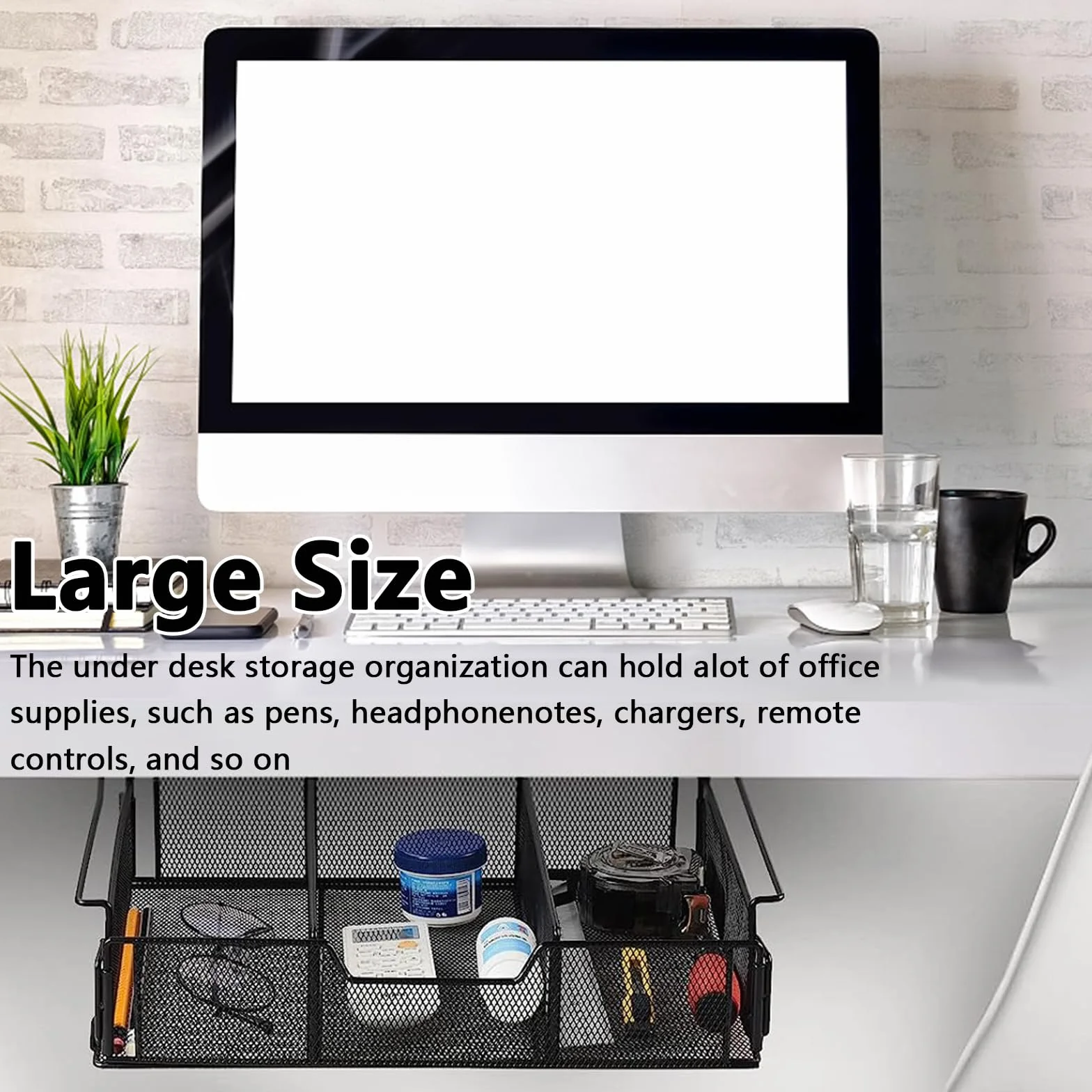 Tiroir de Bureau Organisateur Sous Table Caché pour Maison École