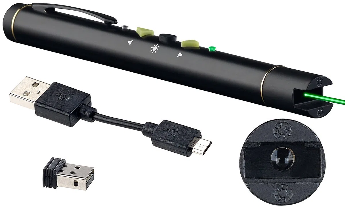 GeneralKeys Pointeur Laser Vert avec Fonction télécommande