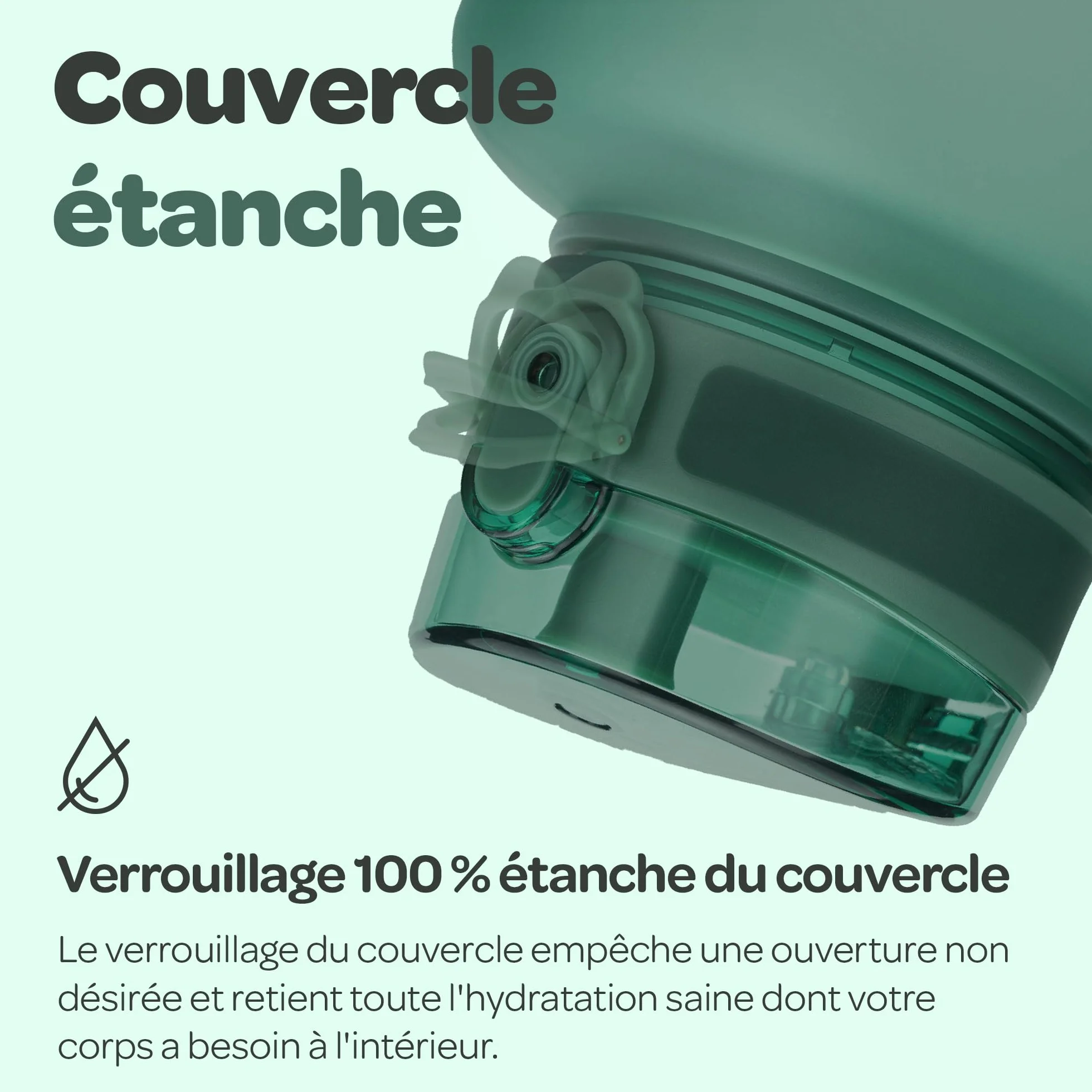 Hydracy Bouteille d'Eau 2L sans BPA avec Marqueur de Temps, Infuseur, Verrouillage Sécurisé, Housse Néoprène, Étanche, Anti-Fuite, Réutilisable, Légère