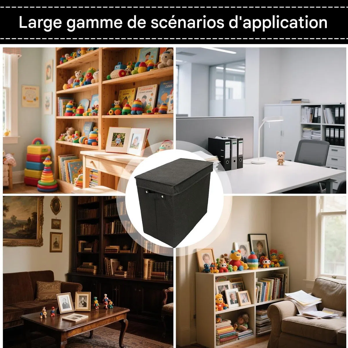 Boîte De Rangement Bande Dessinée BD,Étuide Stockage Pour BD De Collection Avec 3 Séparateurs - Organisateur Portable Avec Poignées Pour Photos, Jouets Et Albums