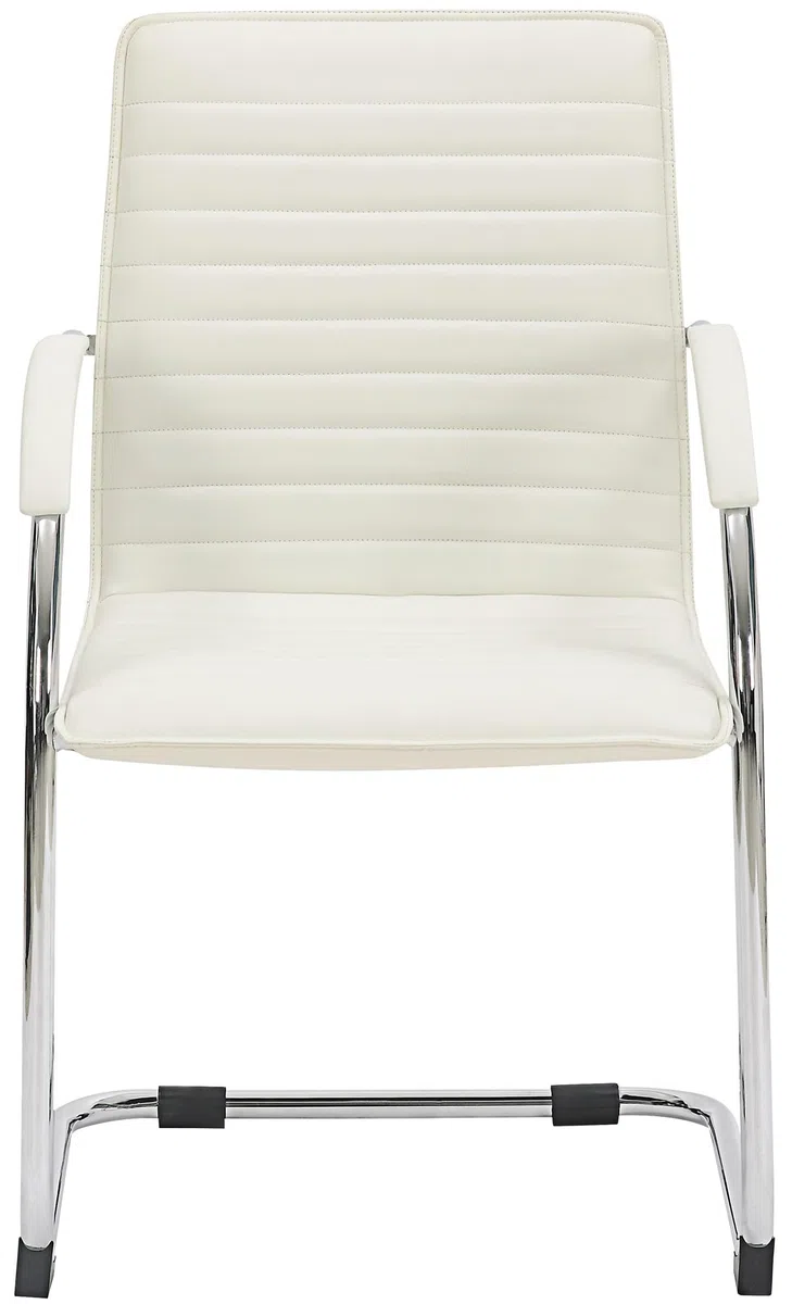 CLP Chaise Visiteur Tira Similicuir I Chaise Cantilever avec Assise rembourrée, Couleur:Blanc