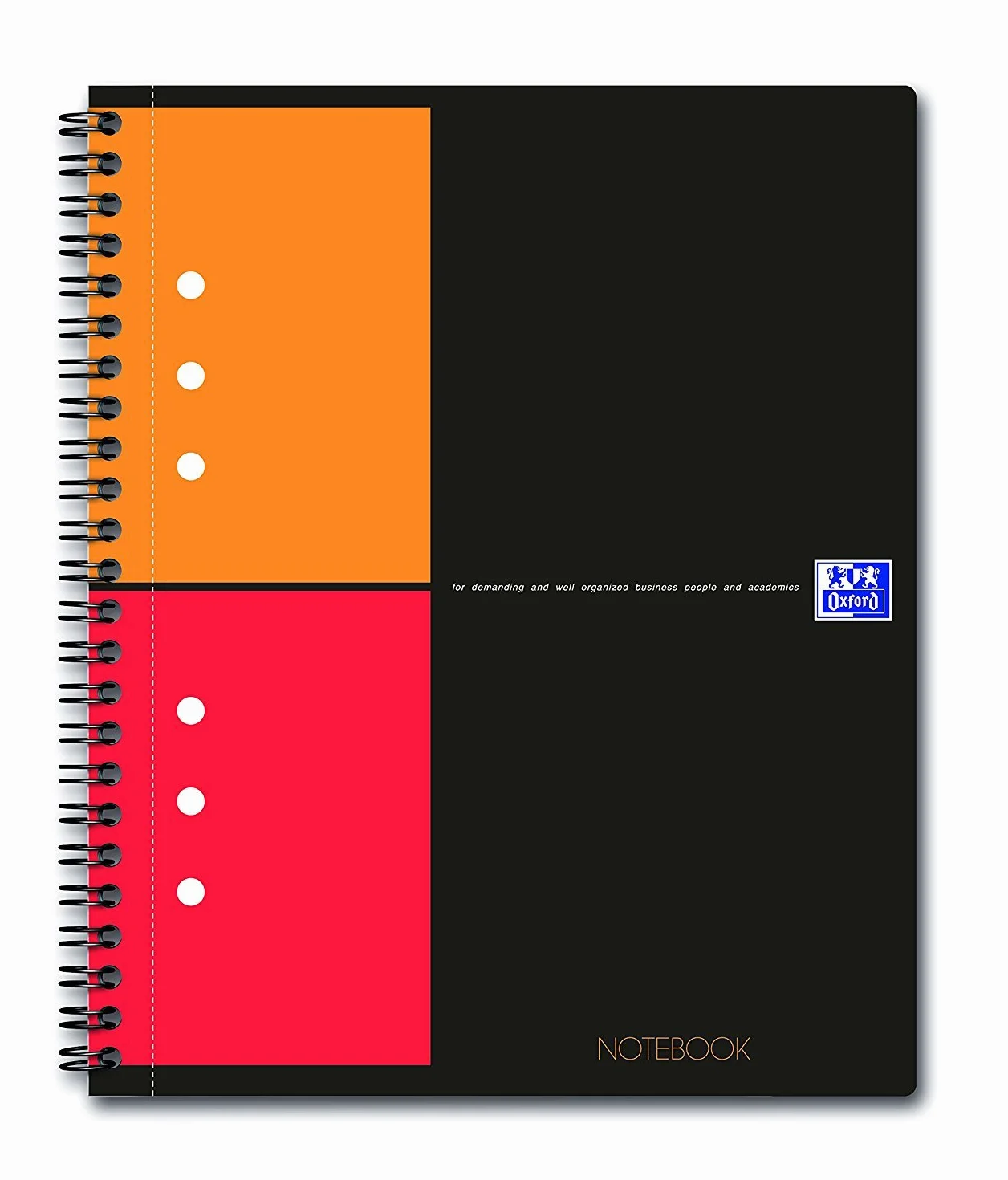OXFORD Cahiers NOTEBOOK spirale A5+ 160p 80g 5x5 Couverture Rigide Gris
