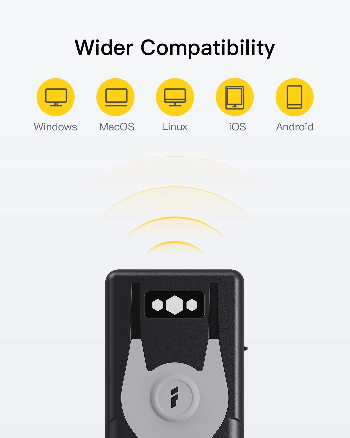 Inateck Bluetooth Lecteur de Code Barre 1D CCD BCST-43, Scanner Codes sur Écran Portable avec Adaptateur USB 2.4Ghz