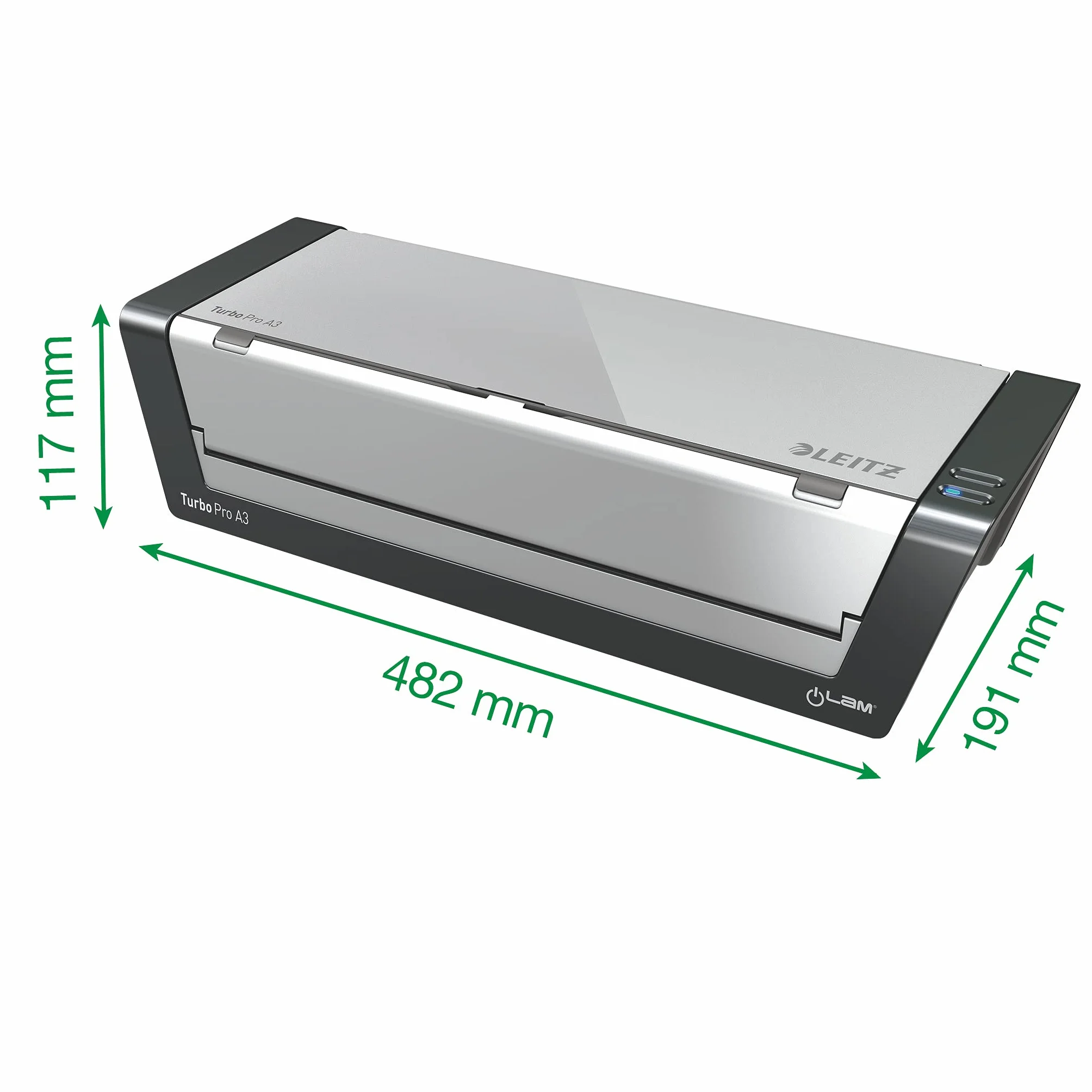 Leitz, Plastifieuse de documents ILAM A3 Touch Turbo Pro, 250µ, plastifie un document A4 en 15s, Blanc/Gris, 75190000