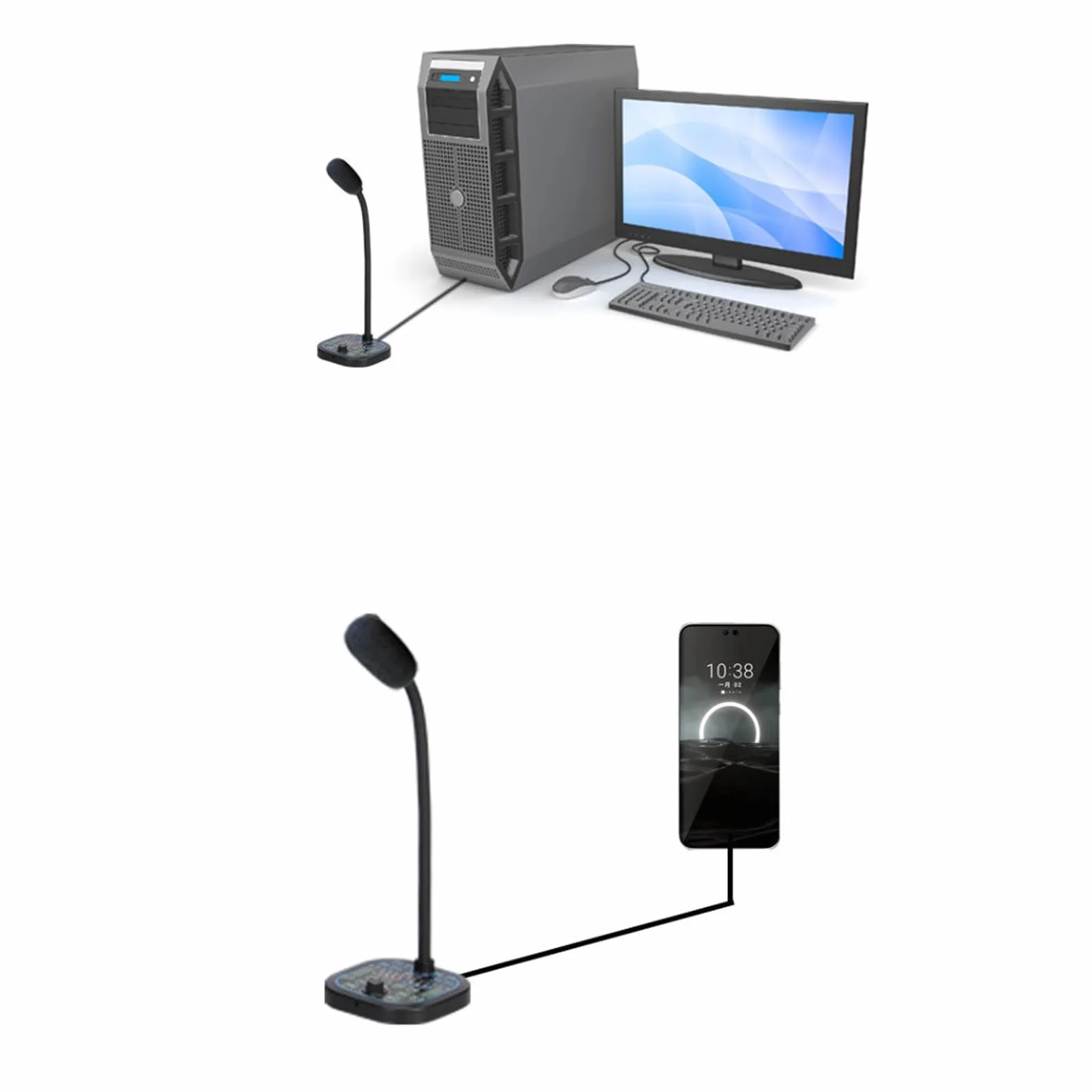 Morain Changeur de voix en temps réel 16 modes sonores micro Plug and Play 16 bits/48 kHz pour jeux mobiles streaming chat