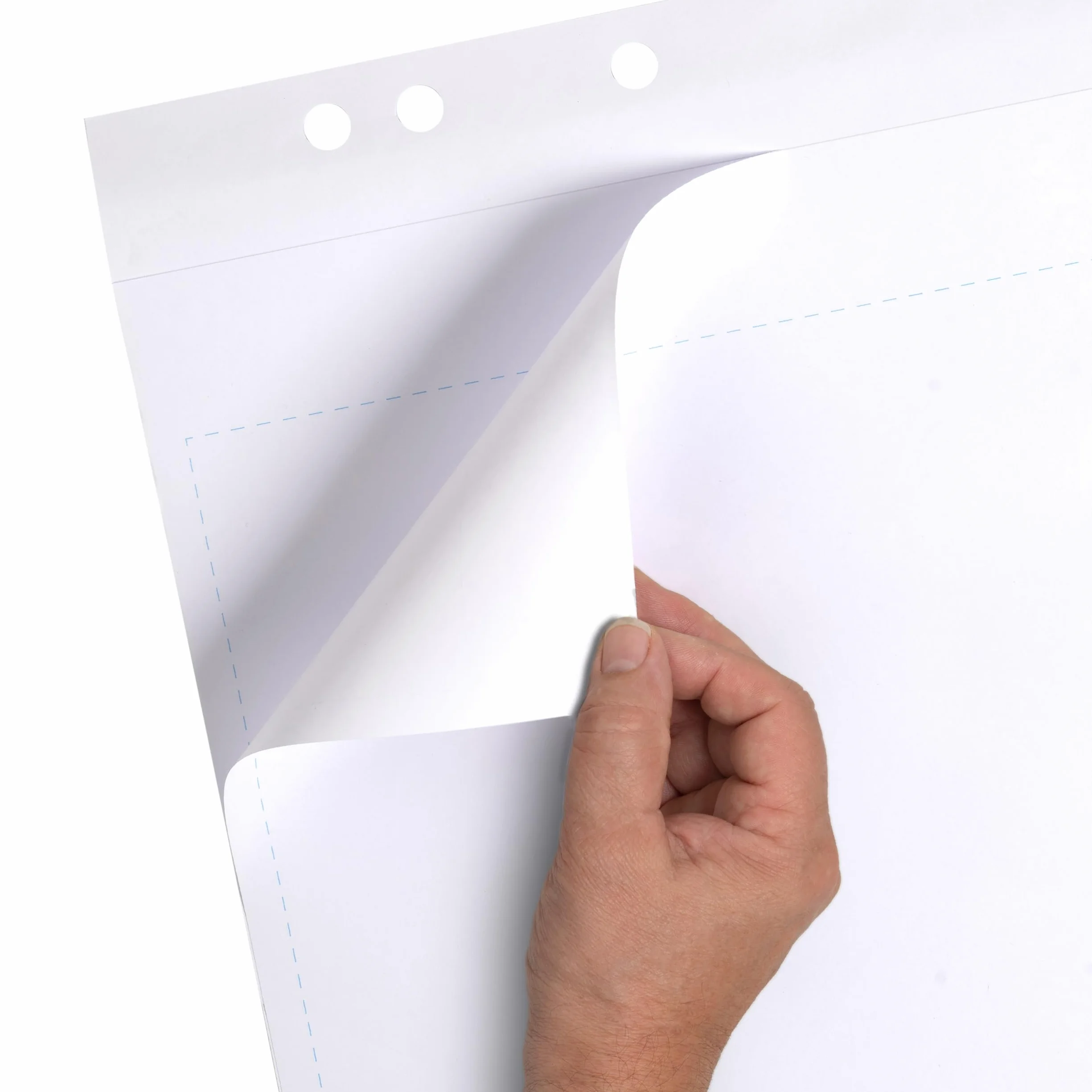 Landré Papier recyclé tableau à feuilles blanches Lot de 5 blocs 20 feuilles 6 perforations