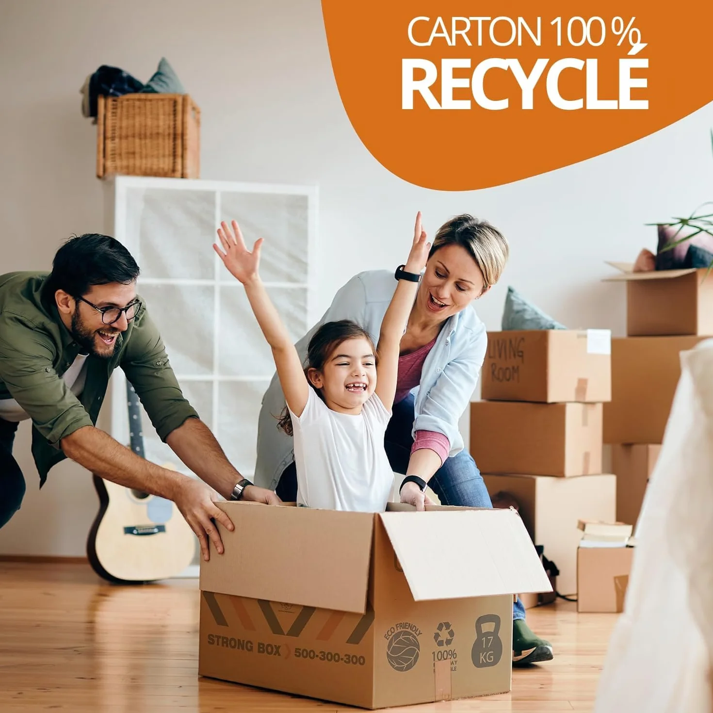 Cartons de déménagement renforcés 50x30x30 cm Certifié FSC Lot de 20