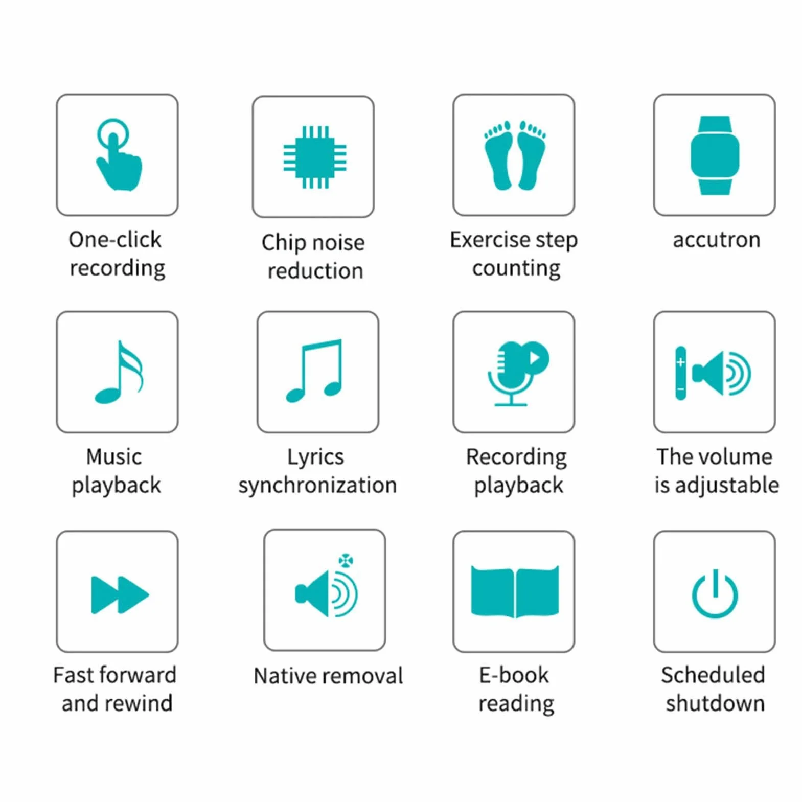 Montre Enregistreur Intelligente Vocale Bluetooth 4.2 avec Lecture MP3 HiFi et Police Blanche