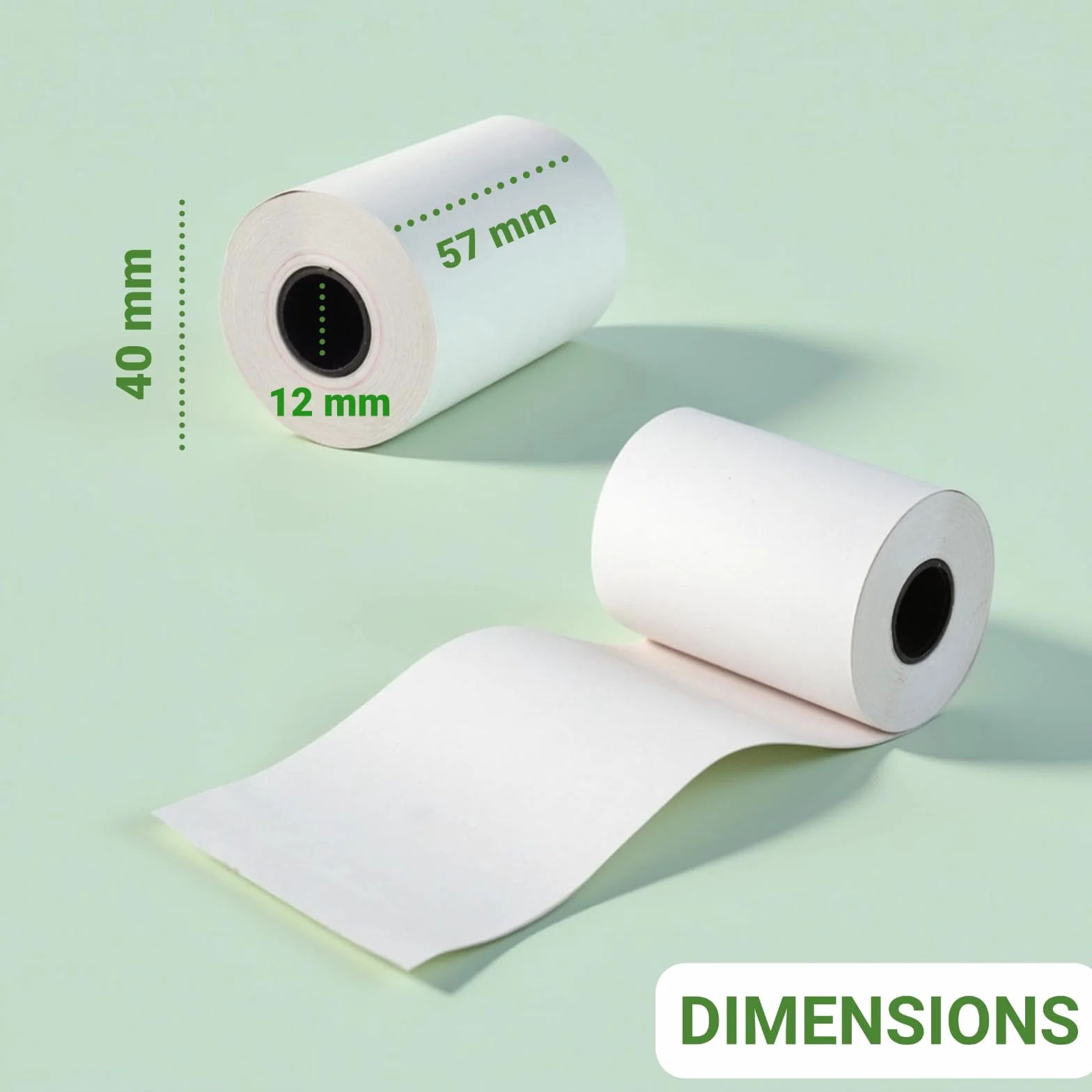 Rollgenio Rouleau tpe cb 57mm x 40mm x 12mm papier thermique sans BPA