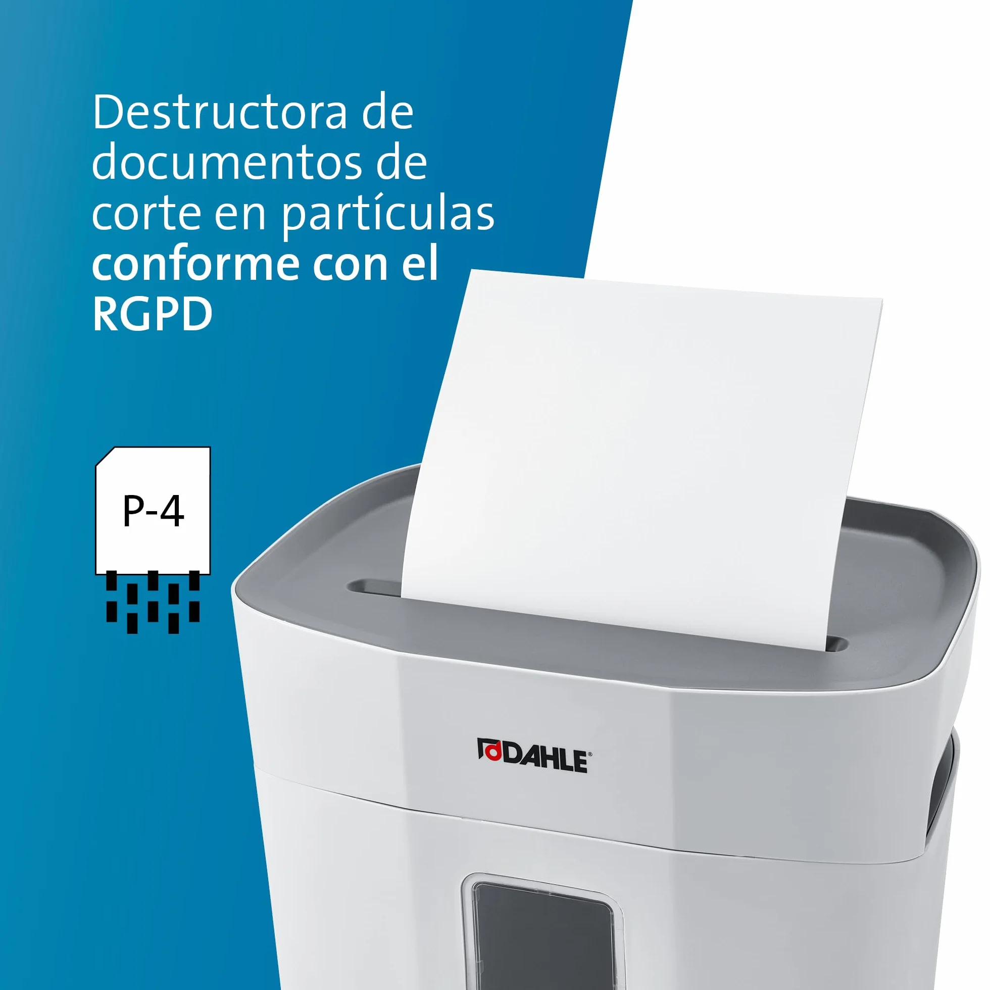 Dahle PaperSafe PS 120 Destructeur de documents 8 feuilles niveau de sécurité P4 coupe croisée sans huile 12 l Gris