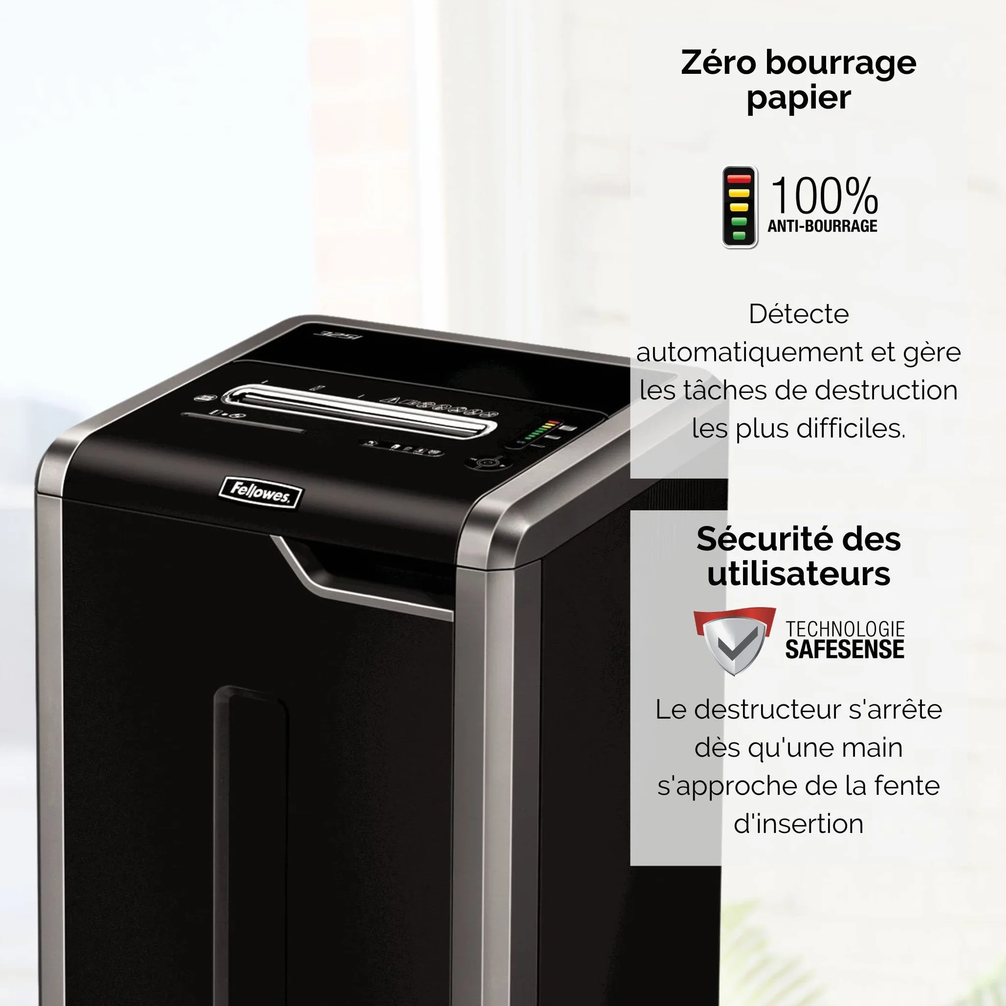 Fellowes Powershred 325Ci Destructeur de document Coupe croisée 22-24 feuilles Noir