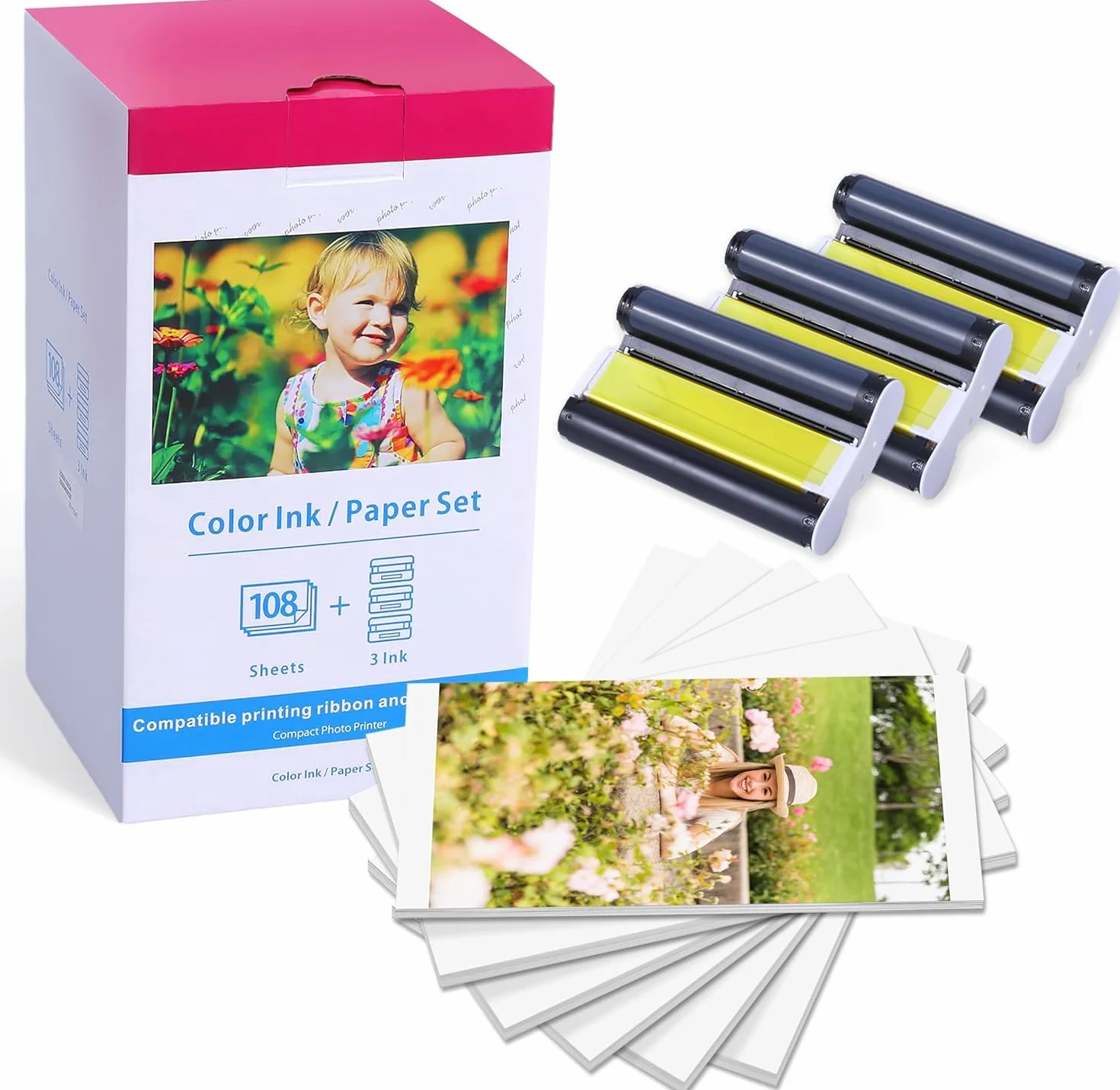 Canon Selphy CP1300 Papier Photo Cartouche Compatible KP-108IN 3115B001 108 Feuilles 100x148mm