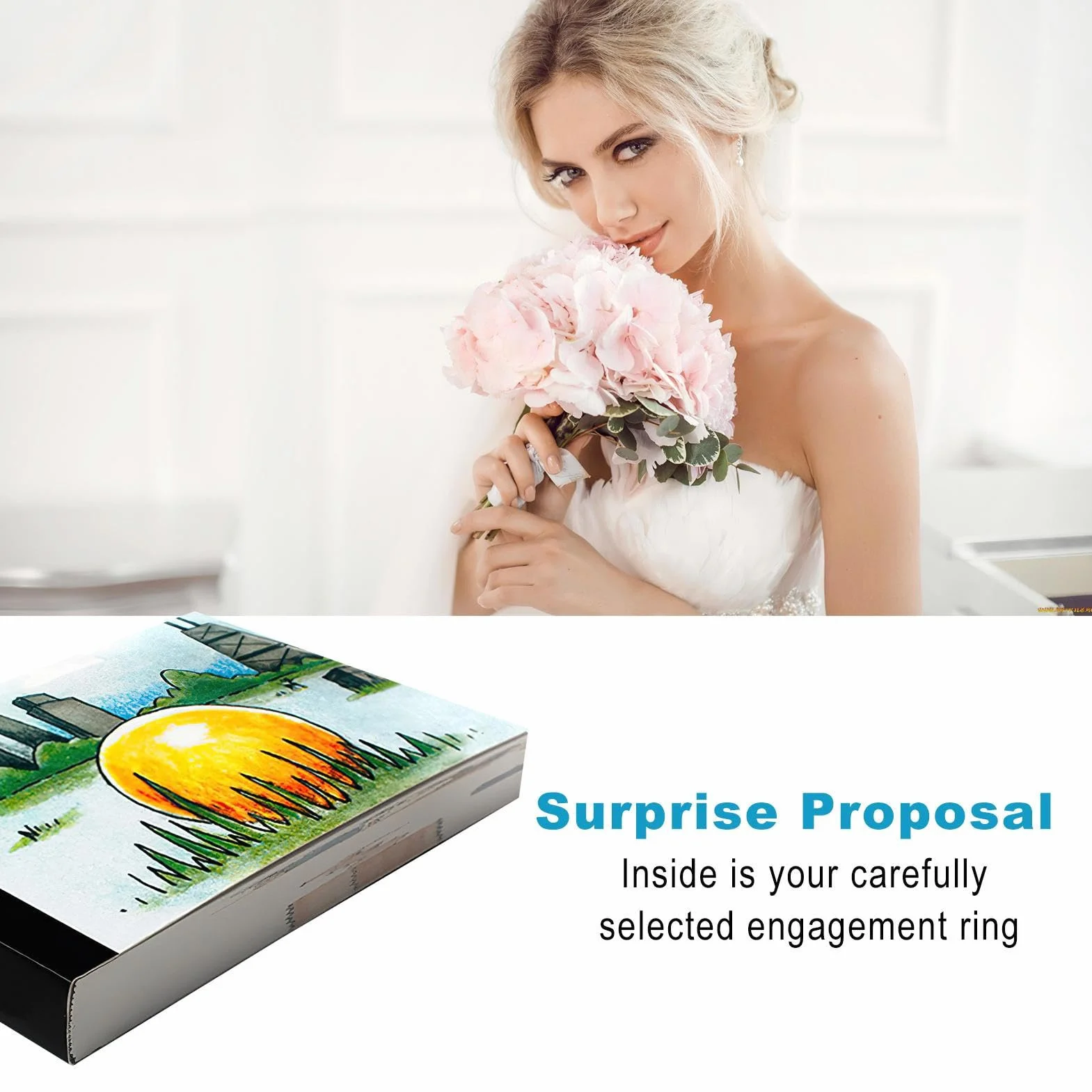 Gomice Flipbook Surprise pour Proposition, Creative Flipss Book 126 Pages pour Cacher Votre Bague