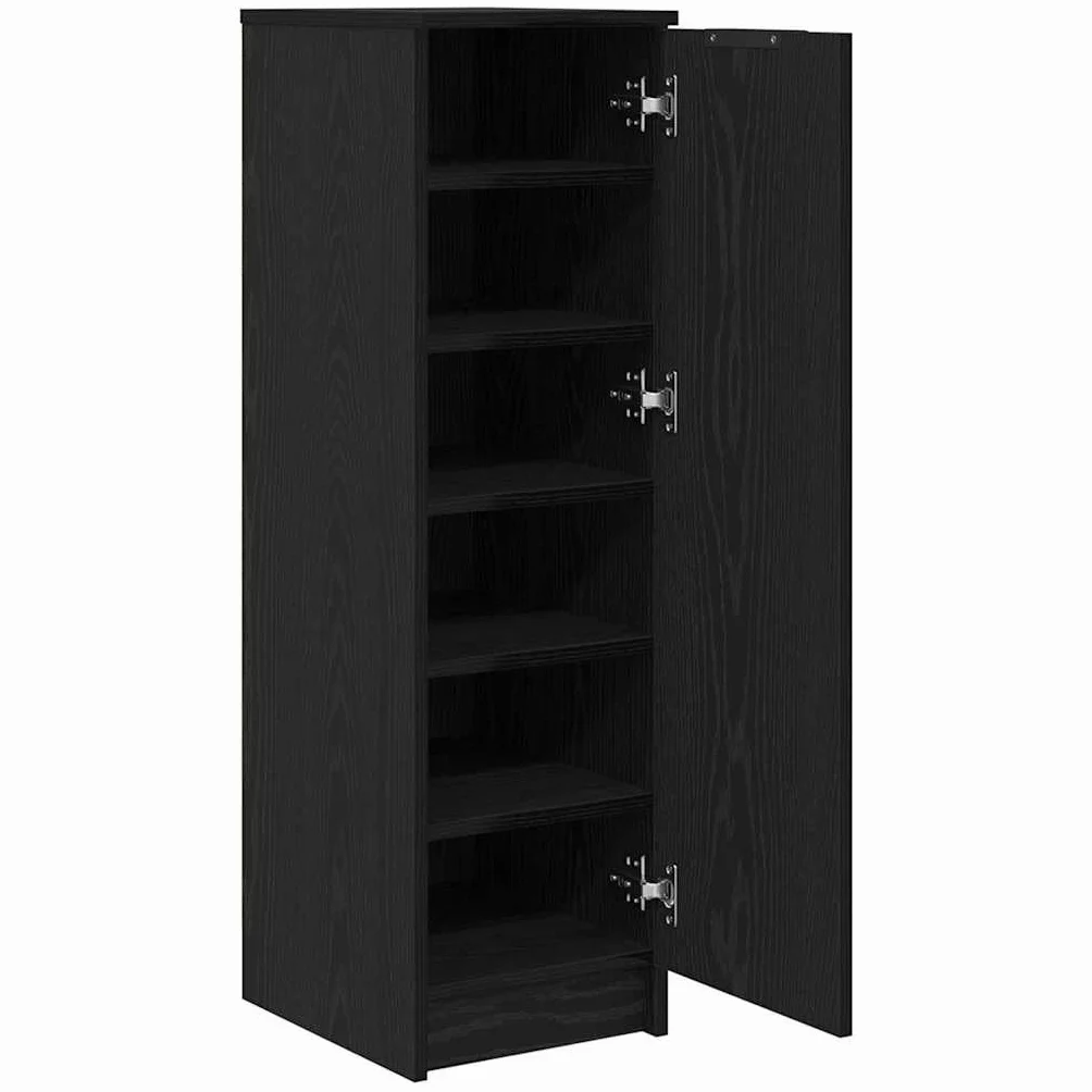 vidaXL Meuble à Chaussures Chêne Noir 29,5 x 35 x 101 cm Rangement Moderne