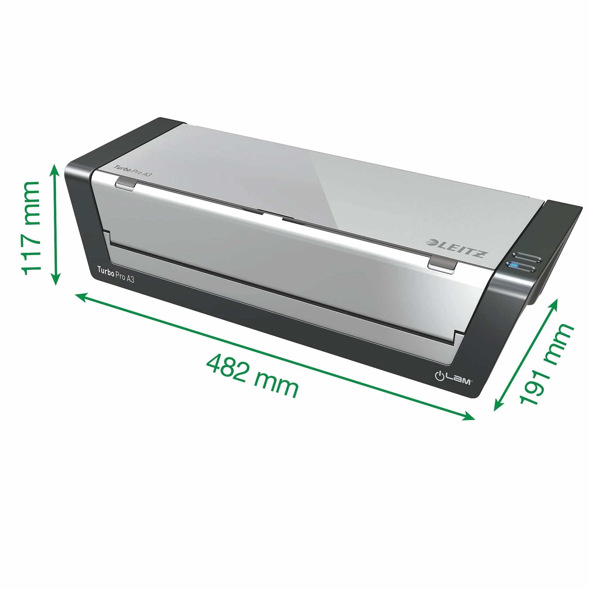 Leitz, Plastifieuse de documents ILAM A3 Touch Turbo Pro, 250µ, plastifie un document A4 en 15s, Blanc/Gris, 75190000