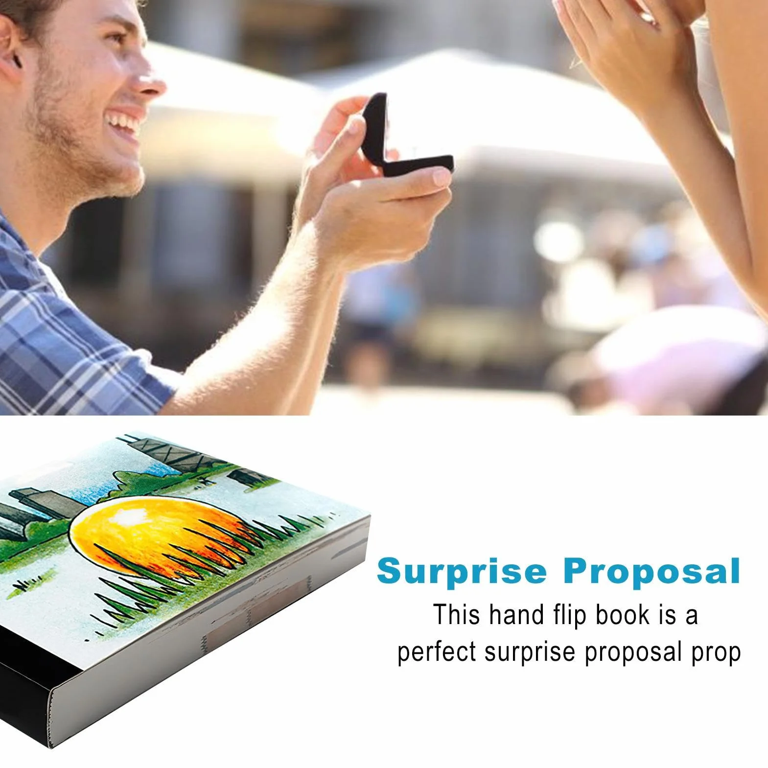 Gomice Flipbook Surprise pour Proposition, Creative Flipss Book 126 Pages pour Cacher Votre Bague