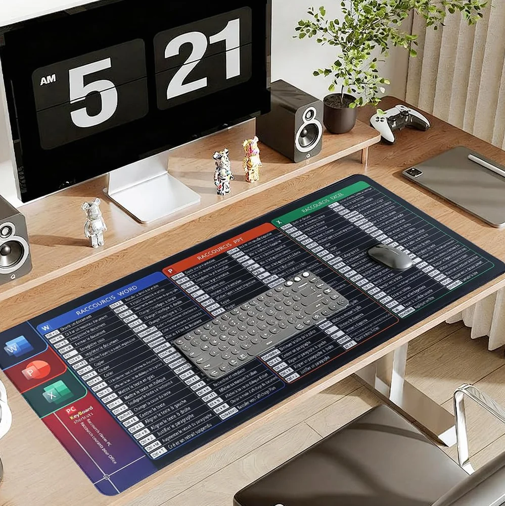 Tapis de Souris 900x400 Raccourcis Clavier Français Excel/Office Imperméable