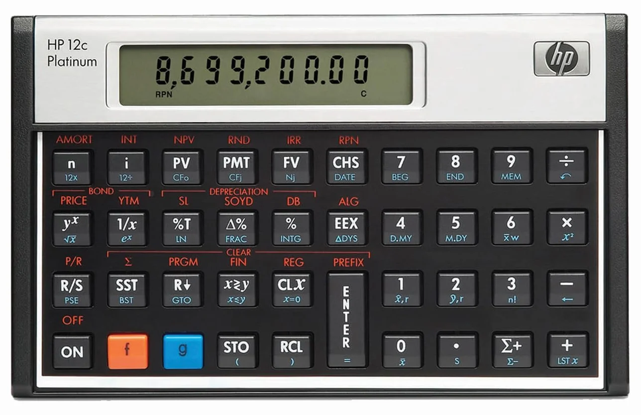 Hewlett Packard HP 12c Calculatrice financière Platine
