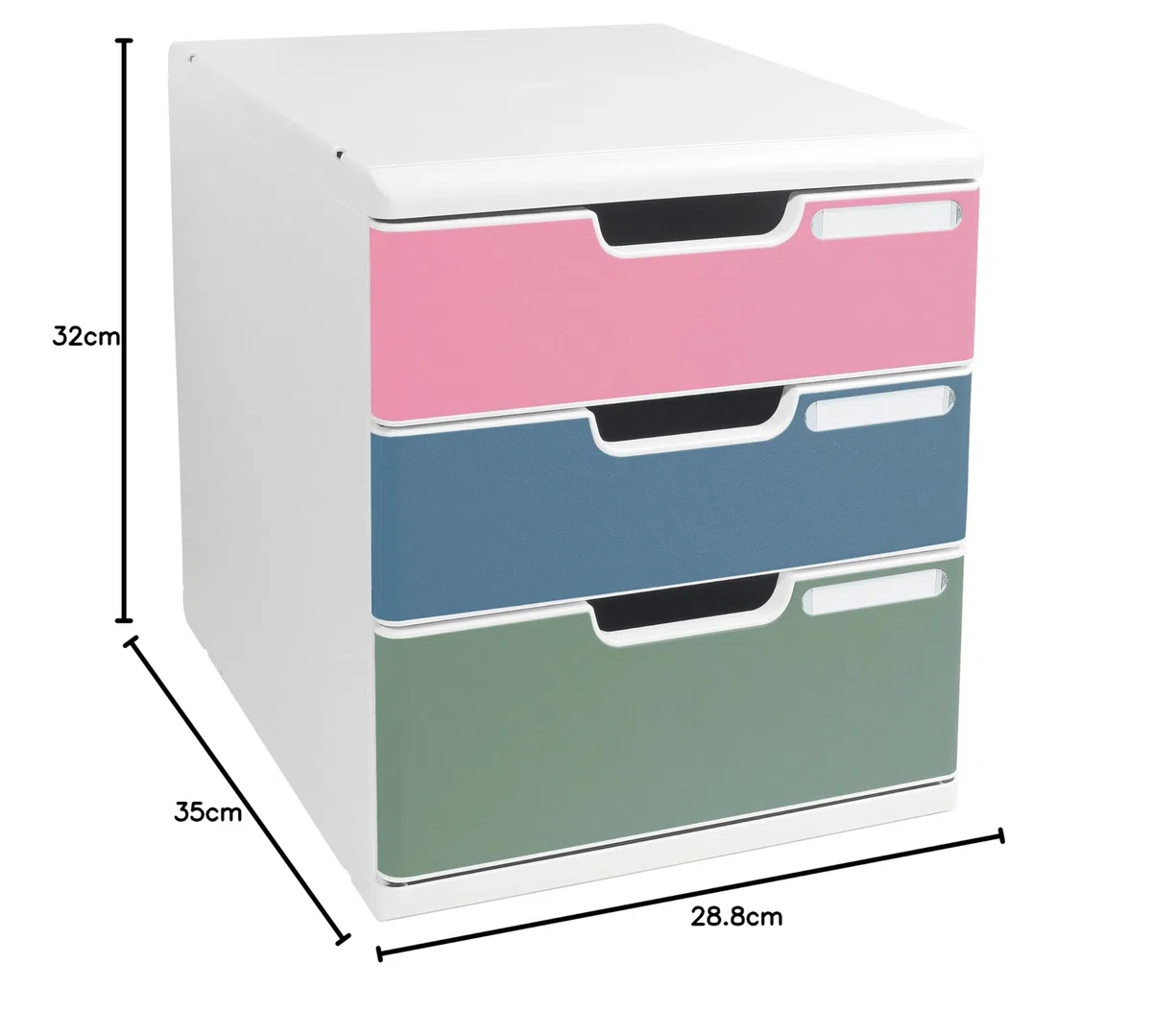 Exacompta - Réf. 325303D - MODULO A4 Autentik - Module de classement 3 tiroirs pour document A4+ - Dimensions extérieures : Prof. 35 x largeur 28,8 x Hauteur 32 cm - Assortis