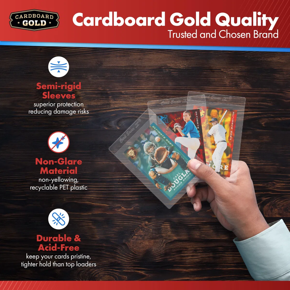 Card Saver 1 Lot de 50 porte-cartes semi-rigides pour cartes classées PSA/BGS