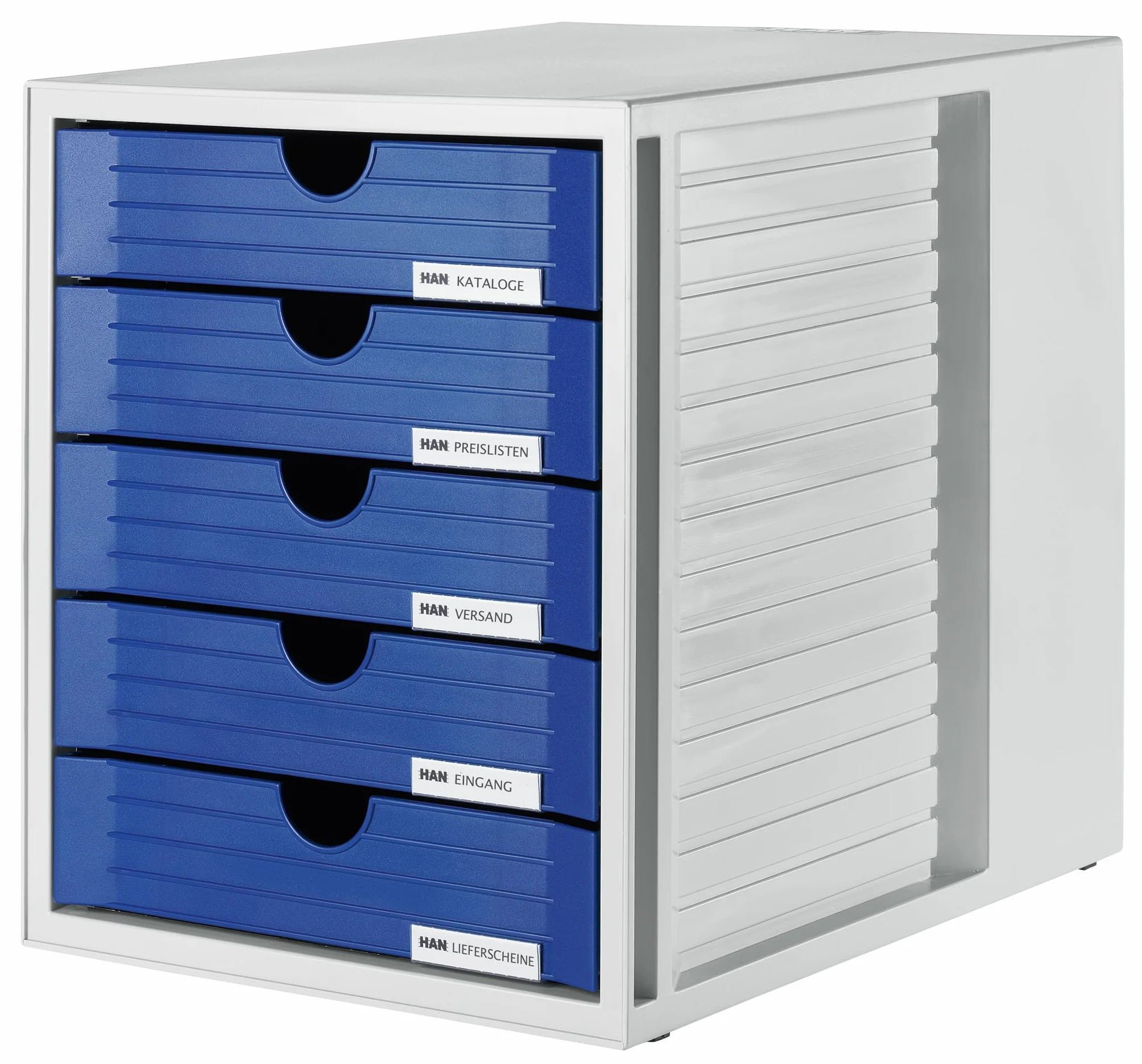 HAN 1450-14 Module de rangement 5 tiroirs fermés pour C4, PS 275 x 320 x 330 mm (Gris clair/bleu) (Import Allemagne)