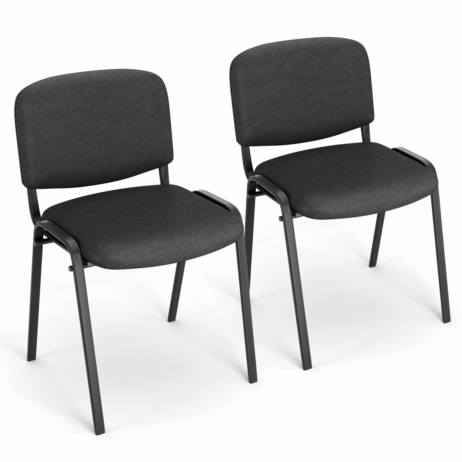 BASETBL Chaise de Conférence Empilable, Chaise Visiteur avec Rembourrage et Structure en Métal Solide, Chaise Empilable pour Salle de Conférence, Salle d’Attente et Espace d’Accueil - Deux Chaises