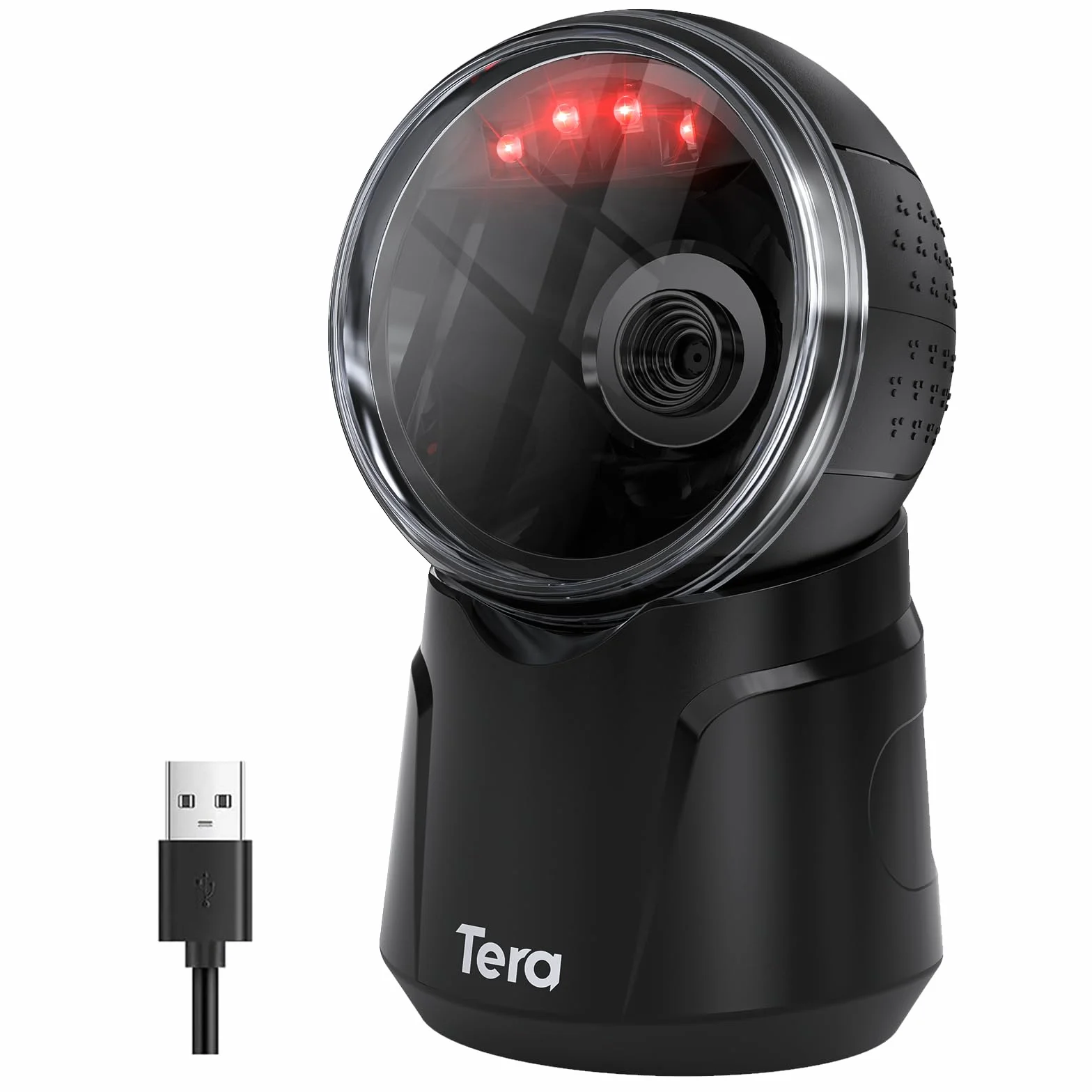 Tera Scanner de Codes-Barres Omnidirectionnel 1D 2D QR Mains Libres USB Filaire Tête de Numérisation Réglable Model 9000