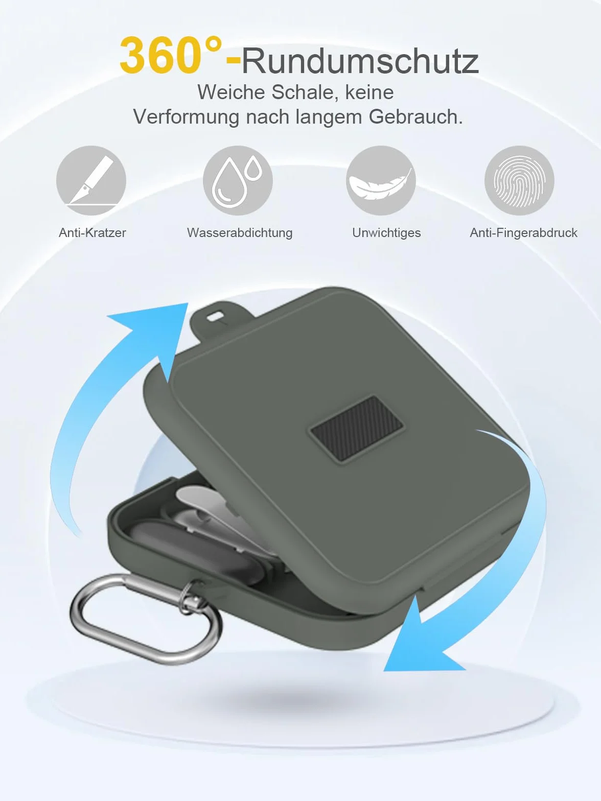 Étui Plaud NotePin S AI Enregistreur vocal Housse silicone résistant chocs rayures Gris