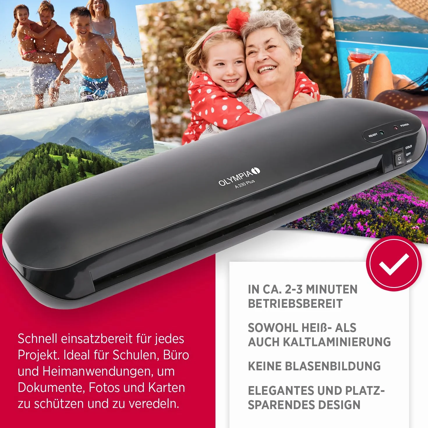 Olympia A 330 Plus Plastifieuse 4 en 1 Noir