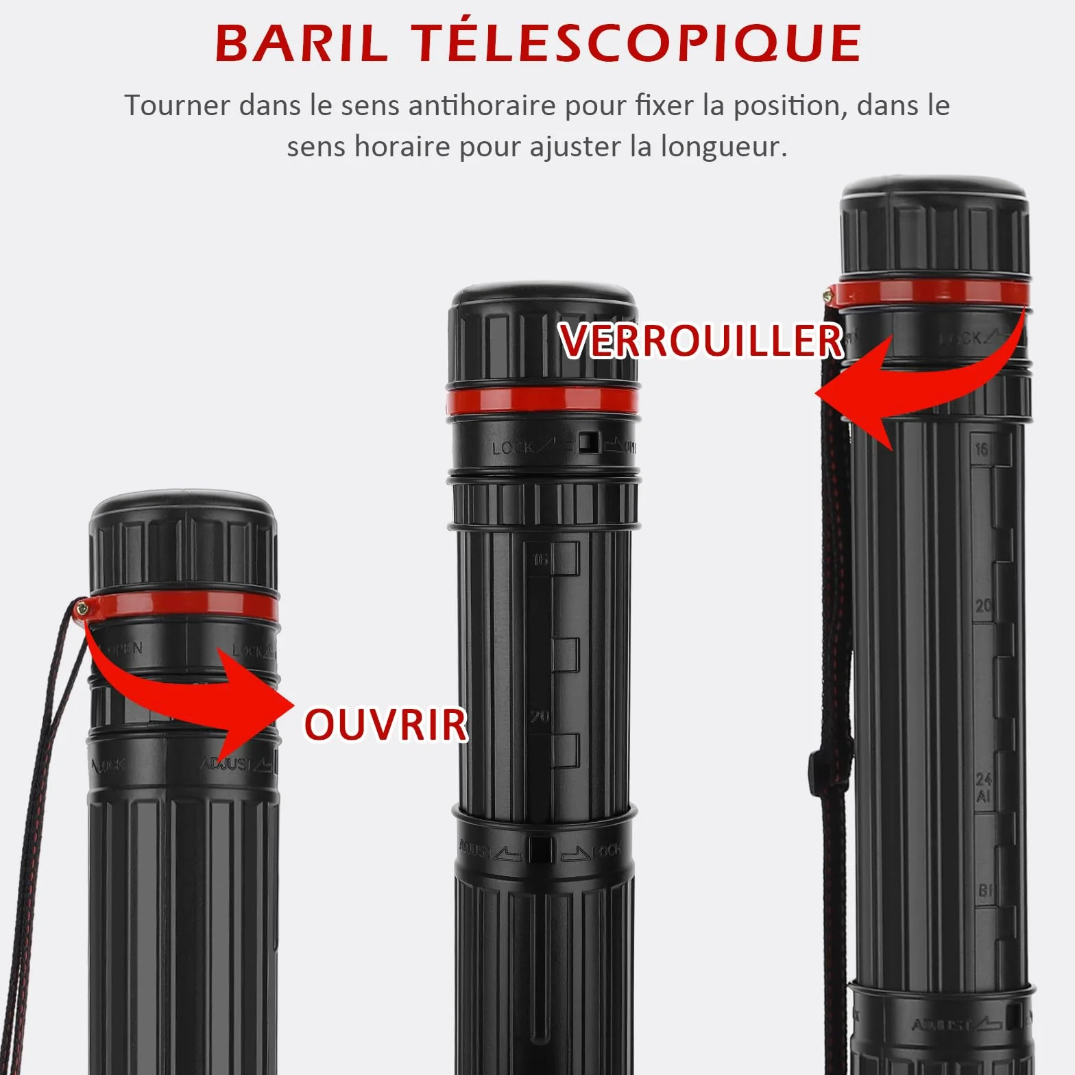 DEWEL Rouleau de Transport Télescopique A1 (45-75 cm) Lot de 2, Plastique Résistant