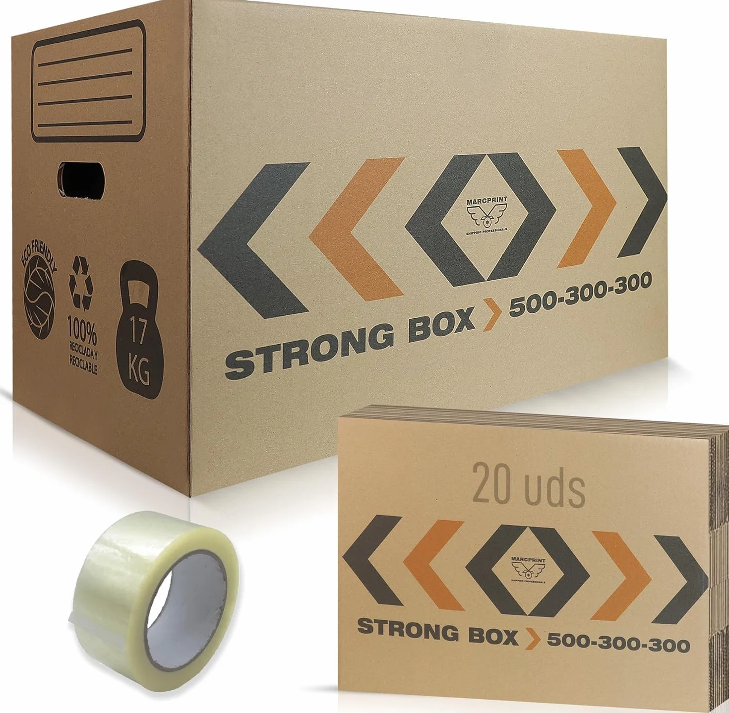 Cartons de déménagement renforcés 50x30x30 cm Certifié FSC Lot de 20