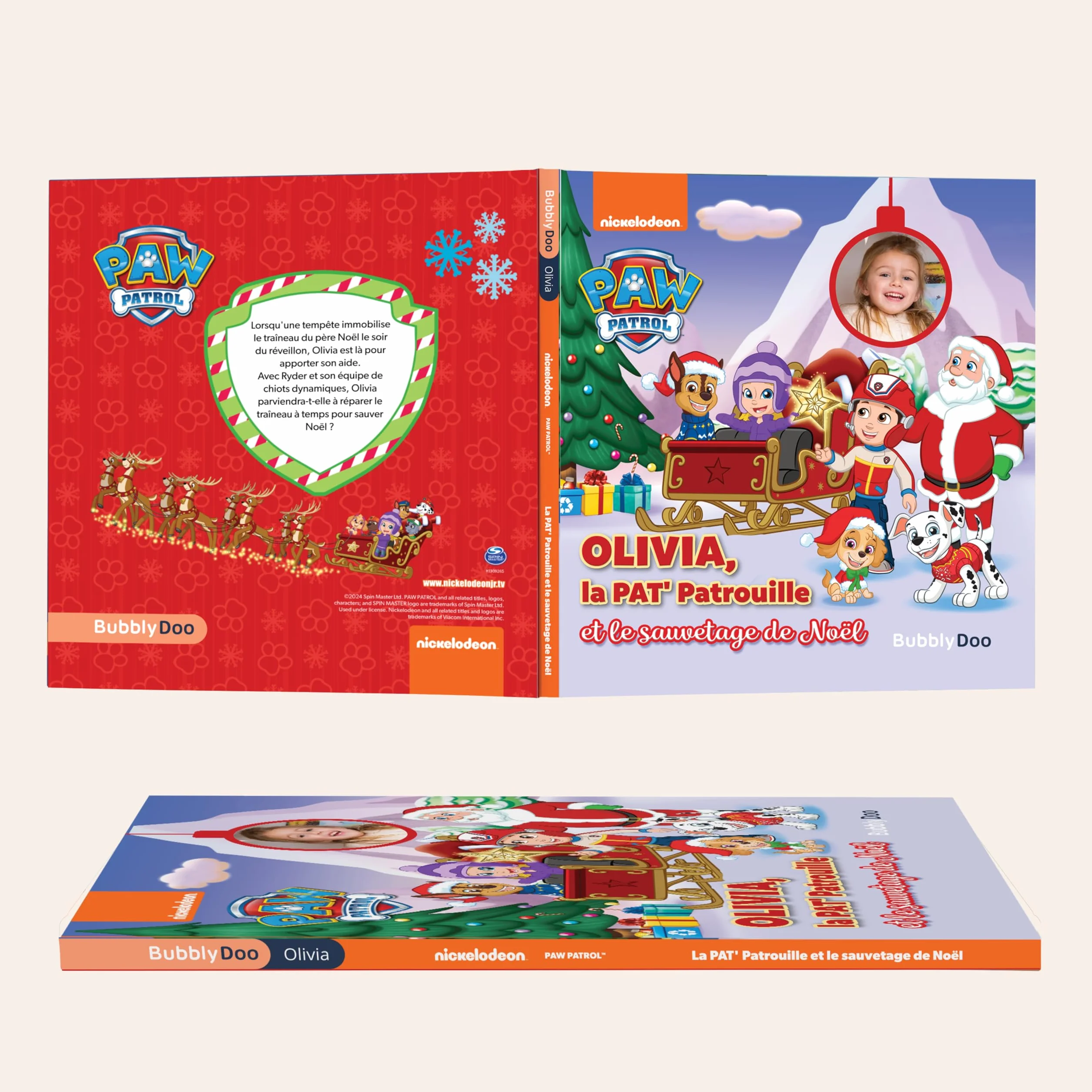 Livre personnalisé pour enfants BubblyDoo La Pat' Patrouille sauve Noël 2-8 ans