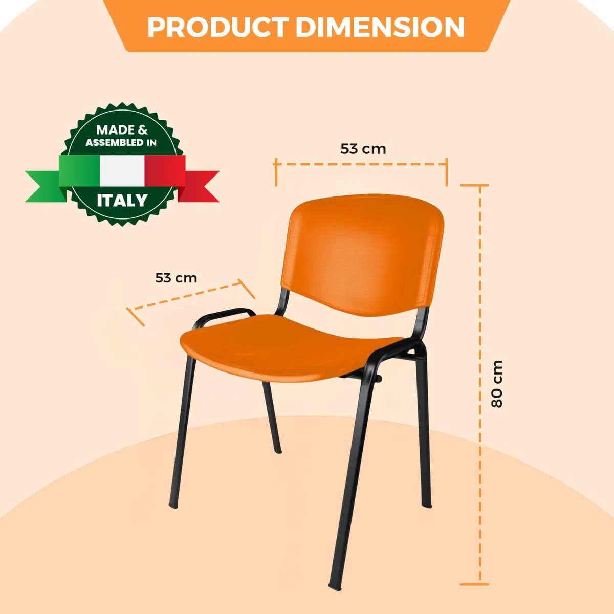 Topsit Chaise Visiteur, Chaise de conférence, empilables, avec Assise et Dossier en Plastique