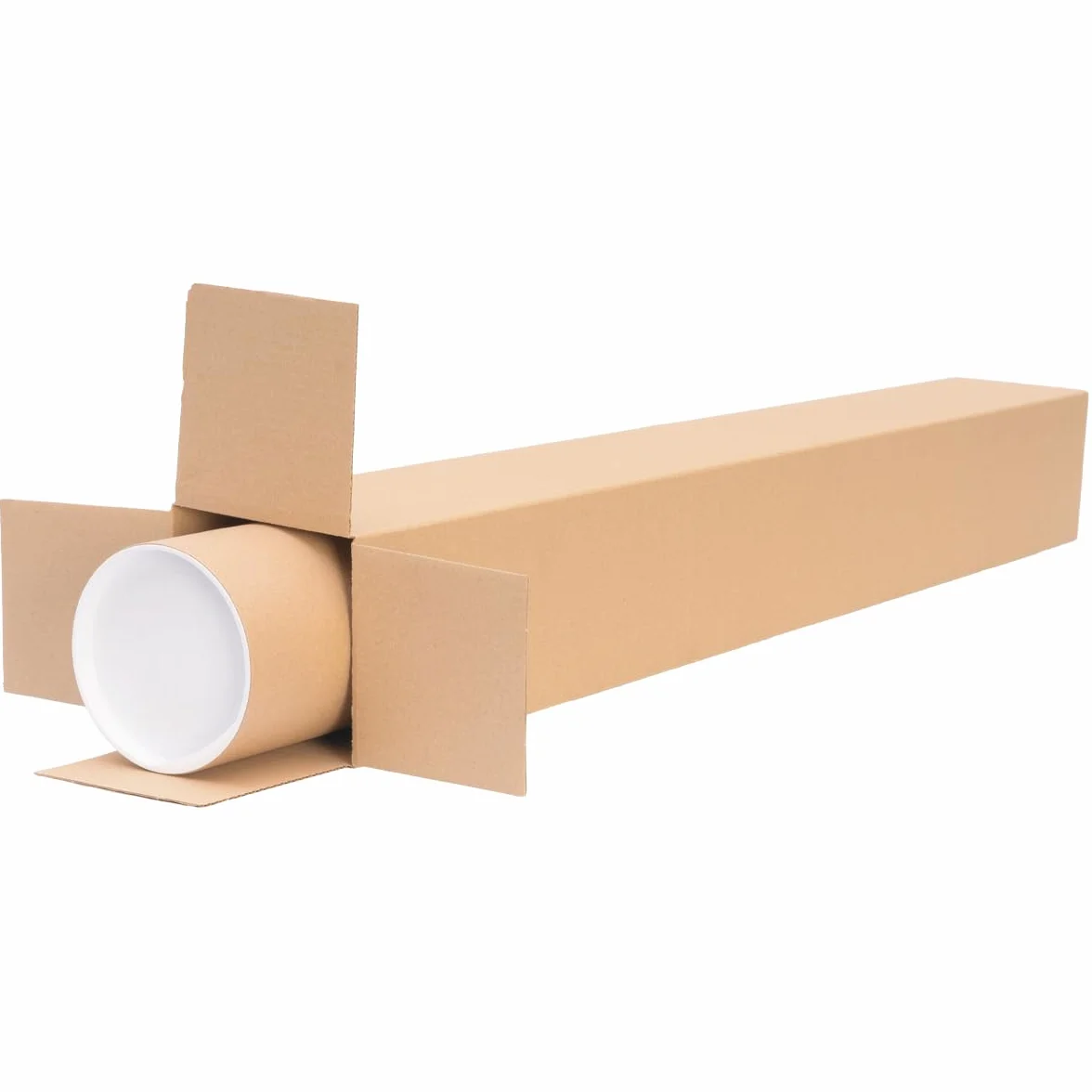 Tube d'expédition carton pliant 655 x 105 x 105 mm brun 10 pièces