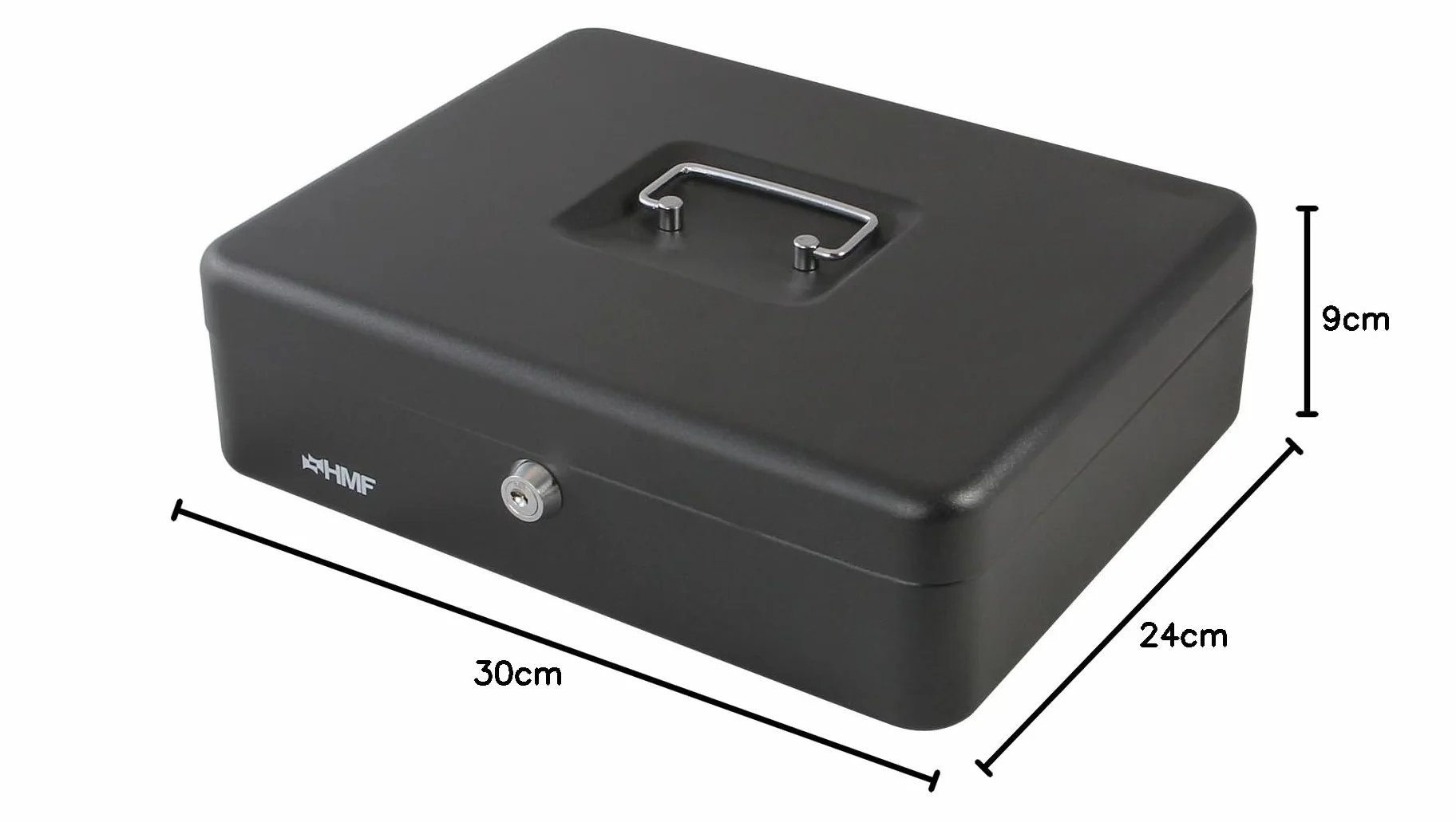 HMF 108-02 Caisse à Monnaie monnayeur 30 x 24 x 9 cm noir