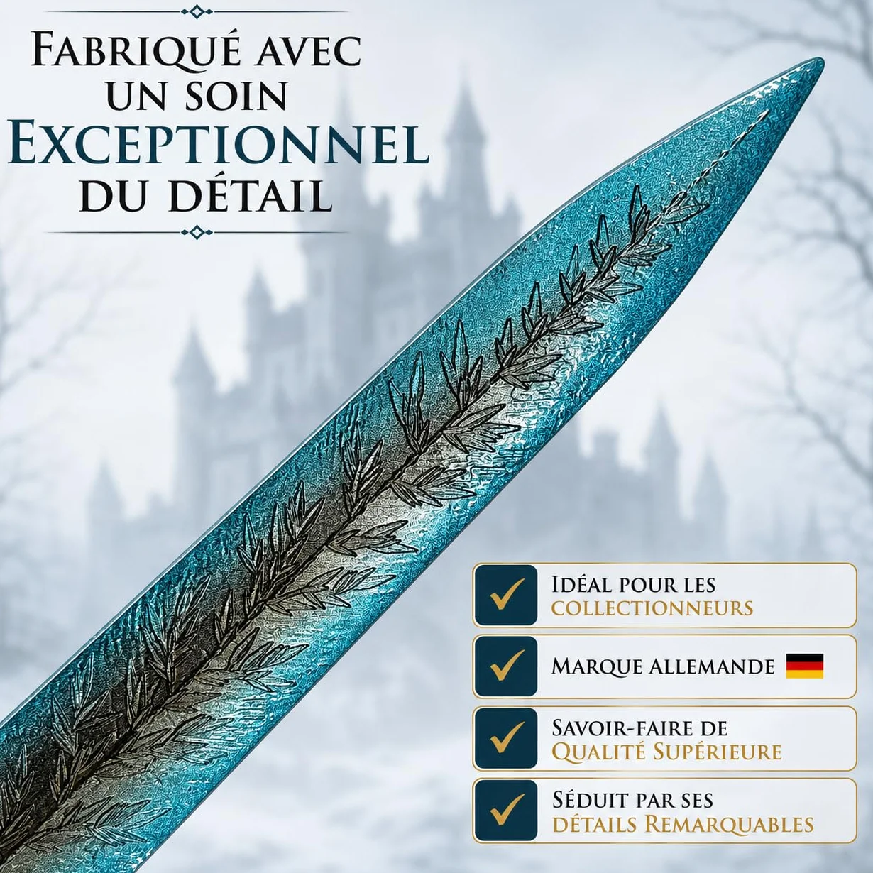 Elden Ring Dark Moon Greatsword XL Ouvre-lettre Support Cadeau Fan Collectionneur