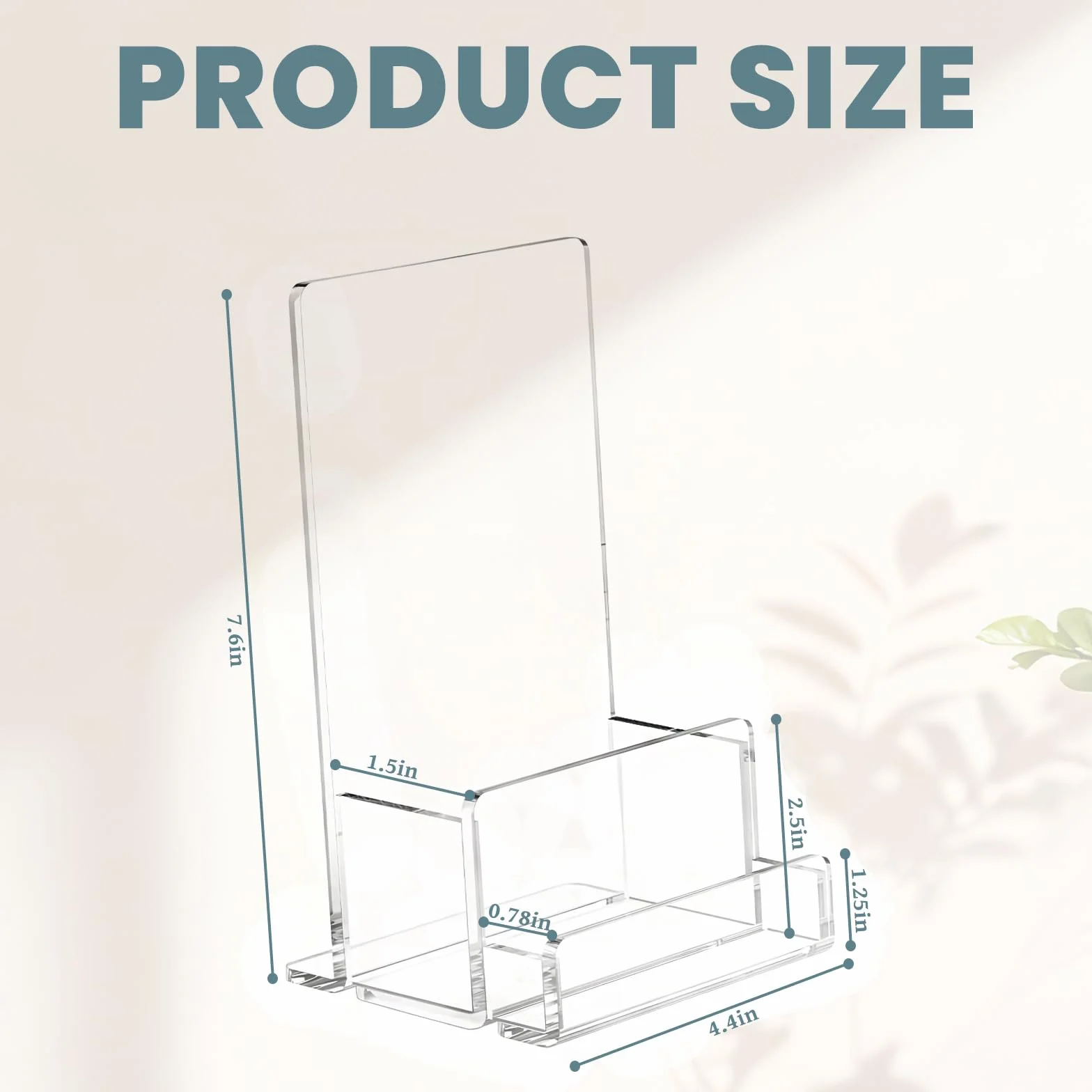 Porte-brochures A5 acrylique transparent lot de 2 avec fente pour cartes de visite support autonome