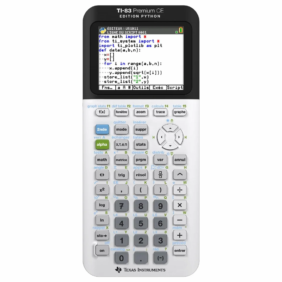 Texas Instruments TI-83 Premium CE Edition Python Calculatrice Graphique Mode Examen