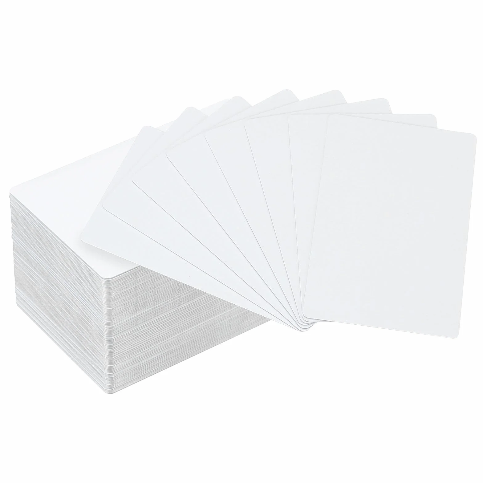 PATIKIL 100 Paquet Sublimation Métal Business Cartes vierges 0,45 mm Épais 3,4x2,1 pouce Aluminium Imprimable Carte pour DIY Impression Blanc