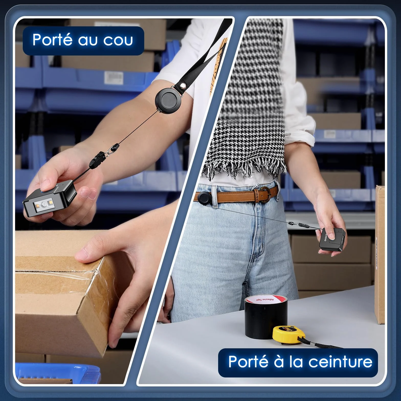 Eyoyo 1D 2D Bluetooth Barcode Scanner, Wearable QR Code Reader for iPhone iPad Android