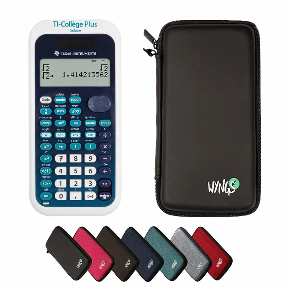 TI-Collège Plus Solaire Calculatrice Scientifique Noir avec Housse WYNGS