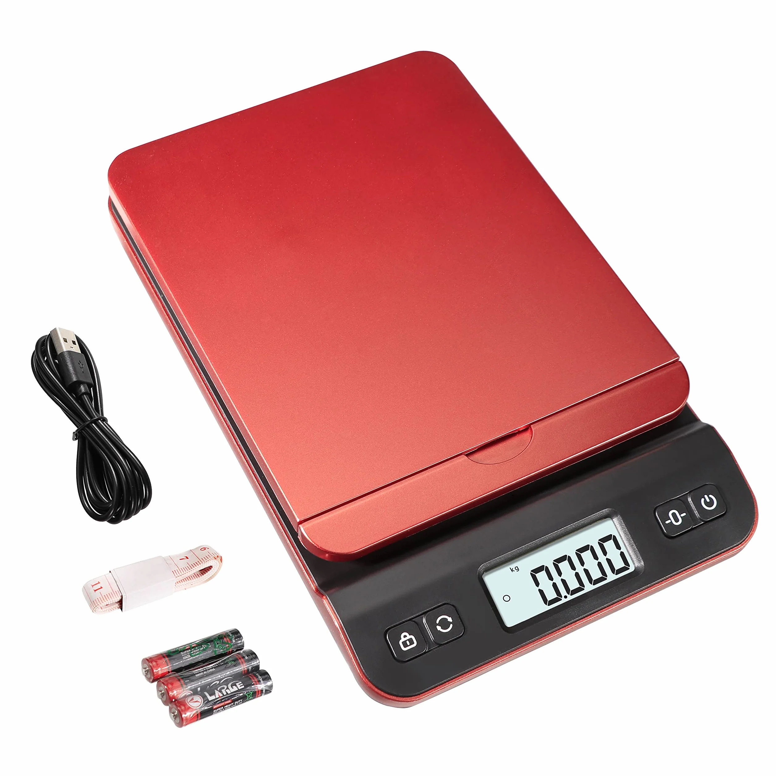 UNIWEIGH Balance postale 39kg/86lb Pèse colis avec tare USB Rouge