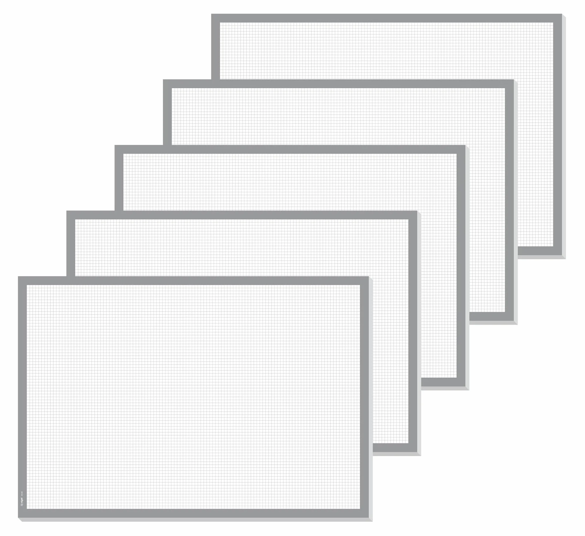 SIGEL HO260 Lot de 5 sous-mains en papier à carreaux Gris DIN A2 Extra large 30 feuilles