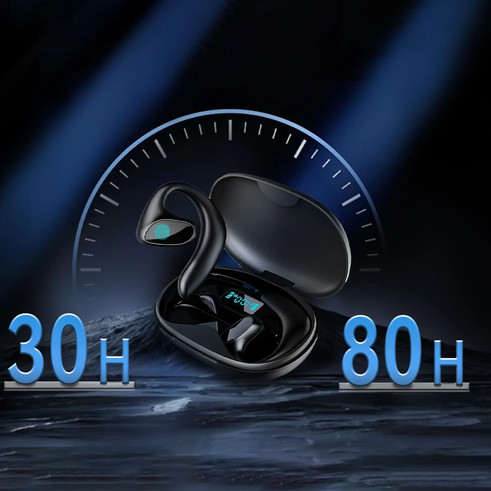 Meacode Ai Translation Earbuds, Traducteur Instantané 144 Langues, 30h Autonomie, Réduction De Bruit, Écouteurs Ouverts (Noir)